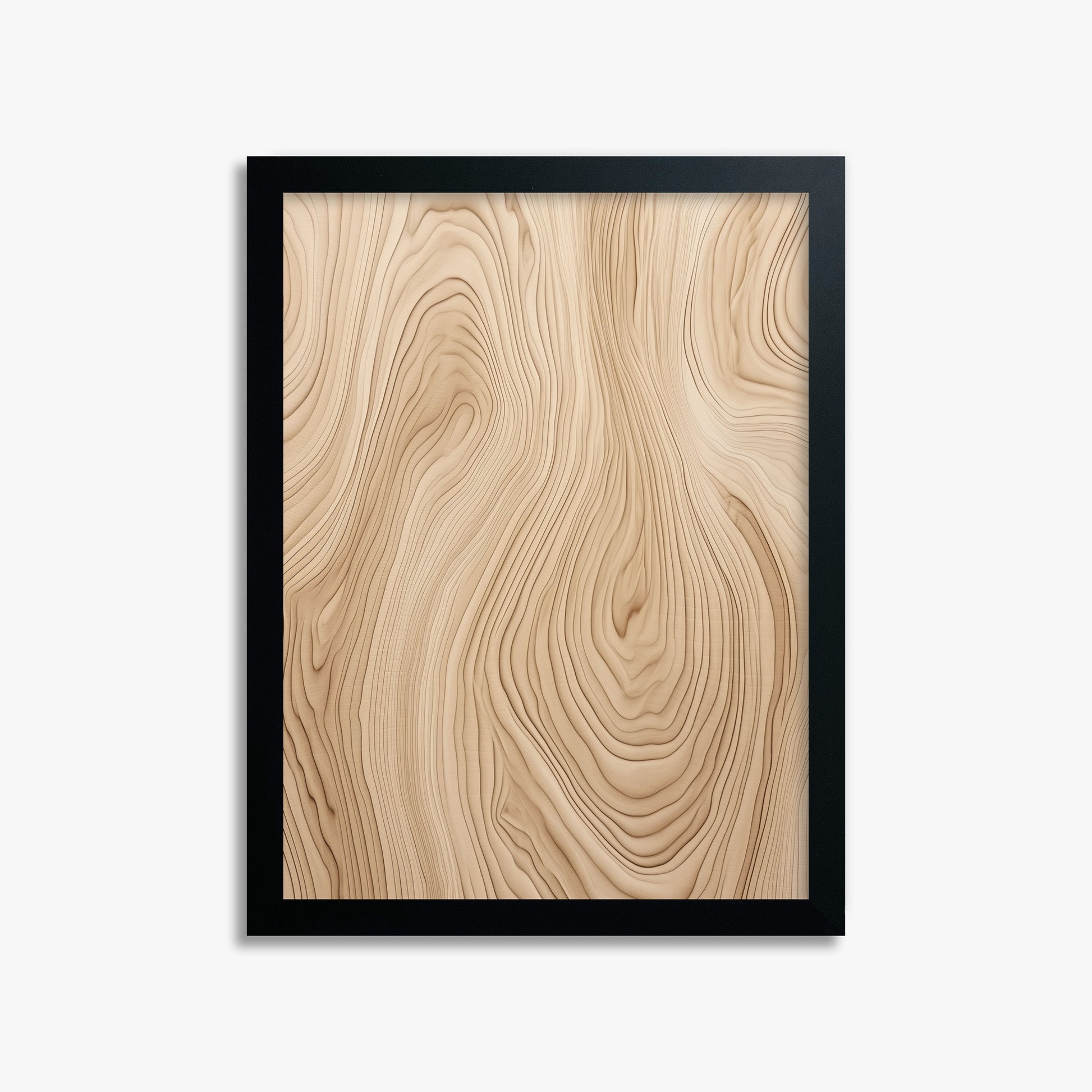 Natural Birch Waves, 30x40cm Framed Poster With Black Frame