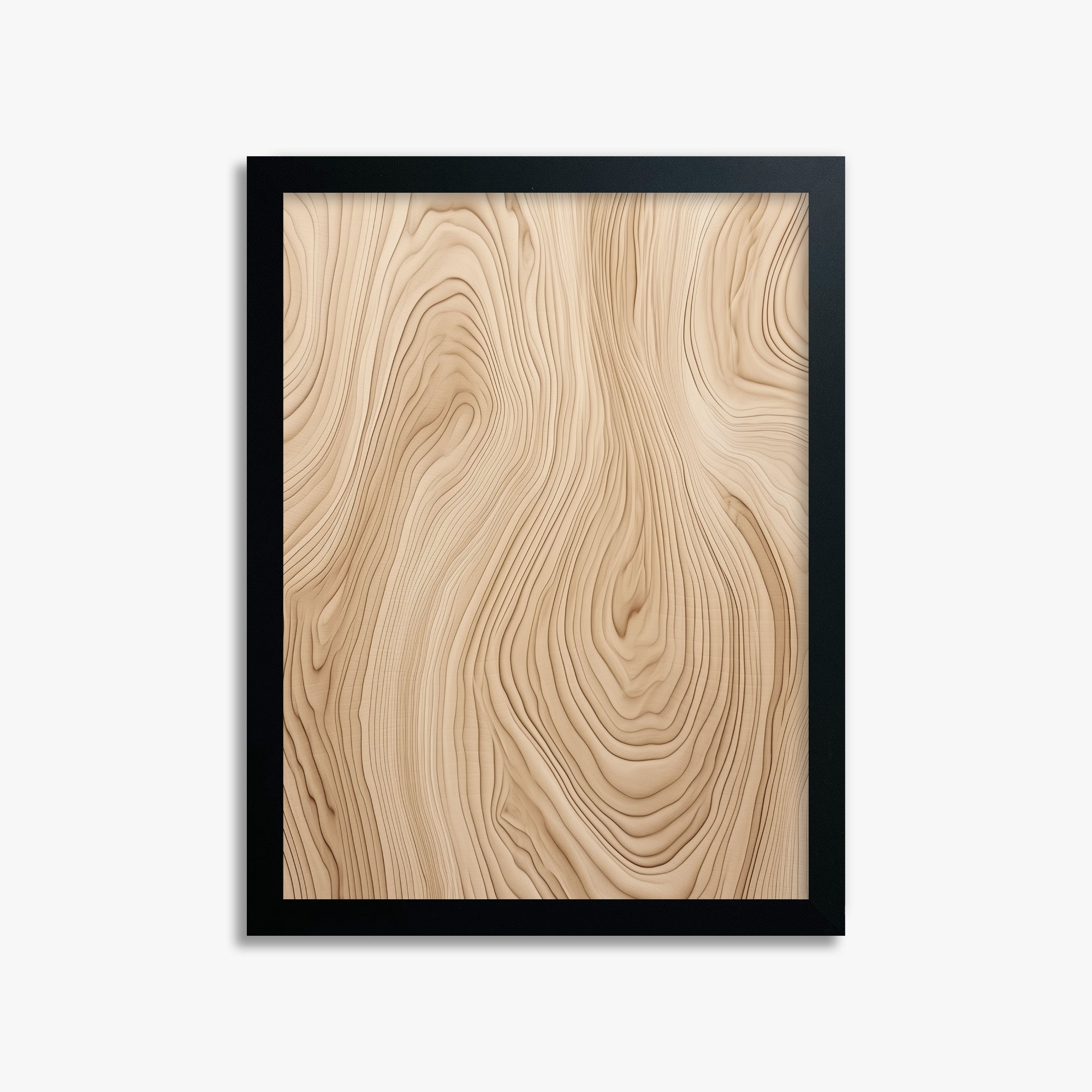 Natural Birch Waves, 30x40cm Framed Poster With Black Frame