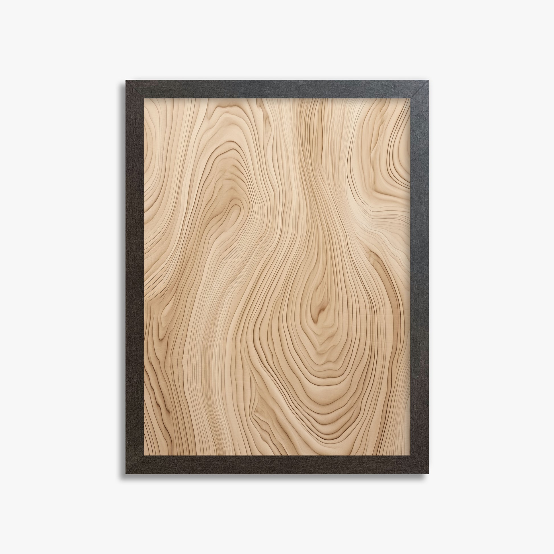 Natural Birch Waves, 30x40cm Framed Poster With Espresso Frame