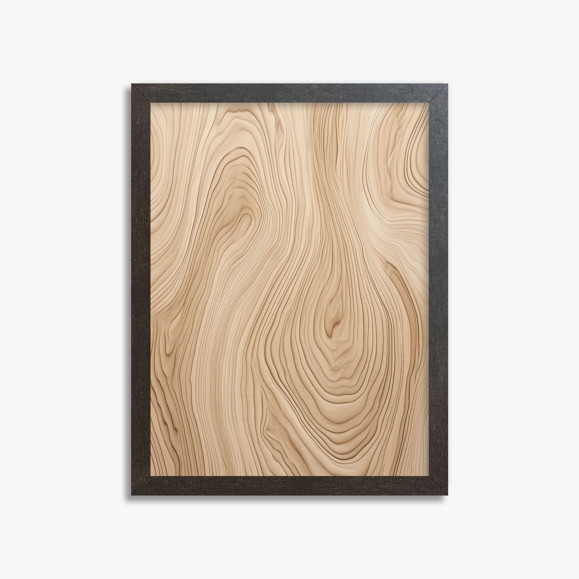Natural Birch Waves, 30x40cm Framed Poster With Espresso Frame
