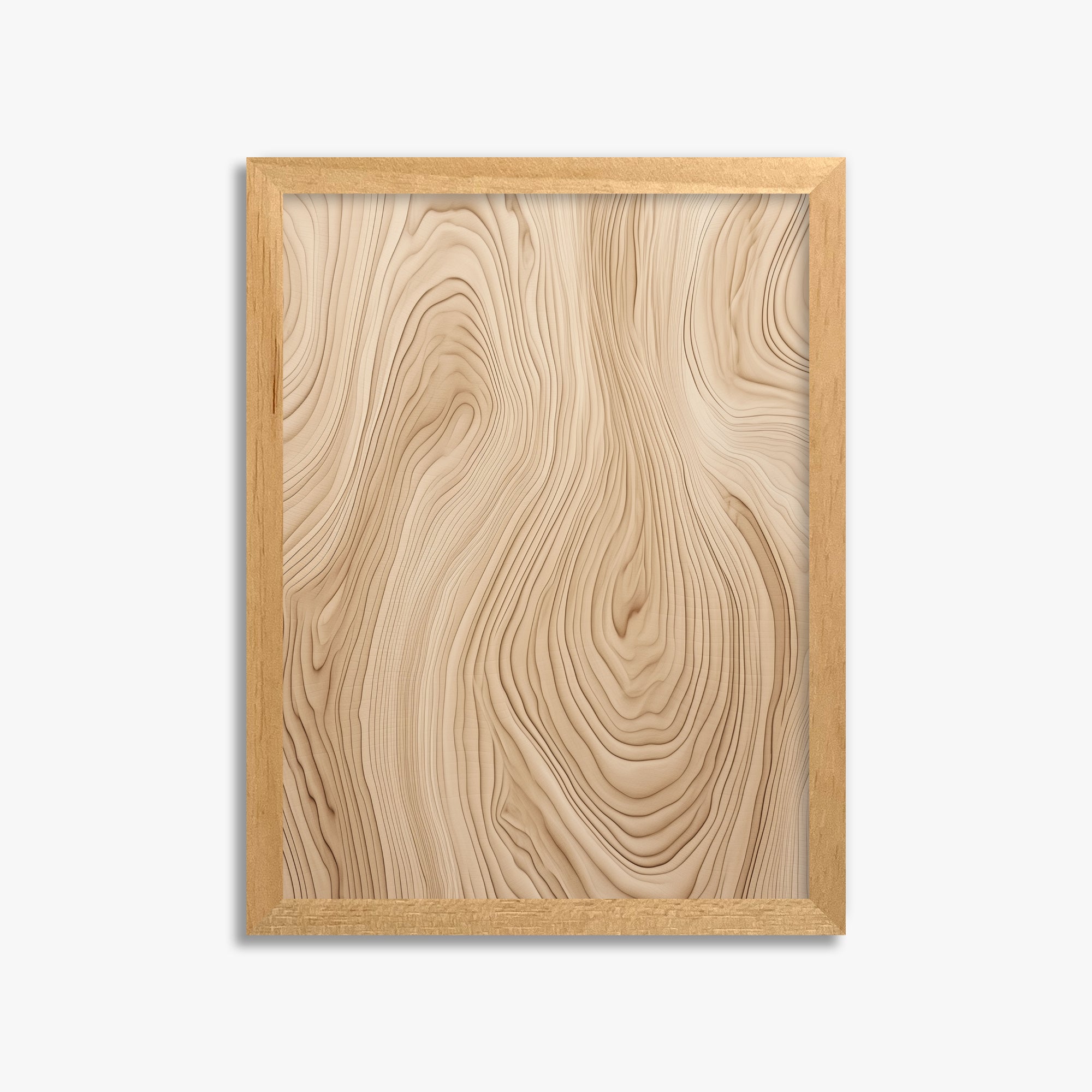 Natural Birch Waves, 30x40cm Framed Poster With Oak Frame