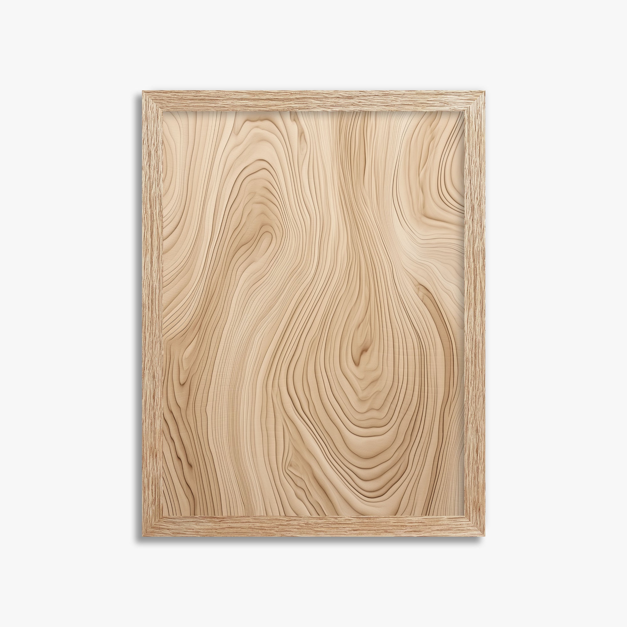 Natural Birch Waves, 30x40cm Framed Poster With Raw Oak Frame