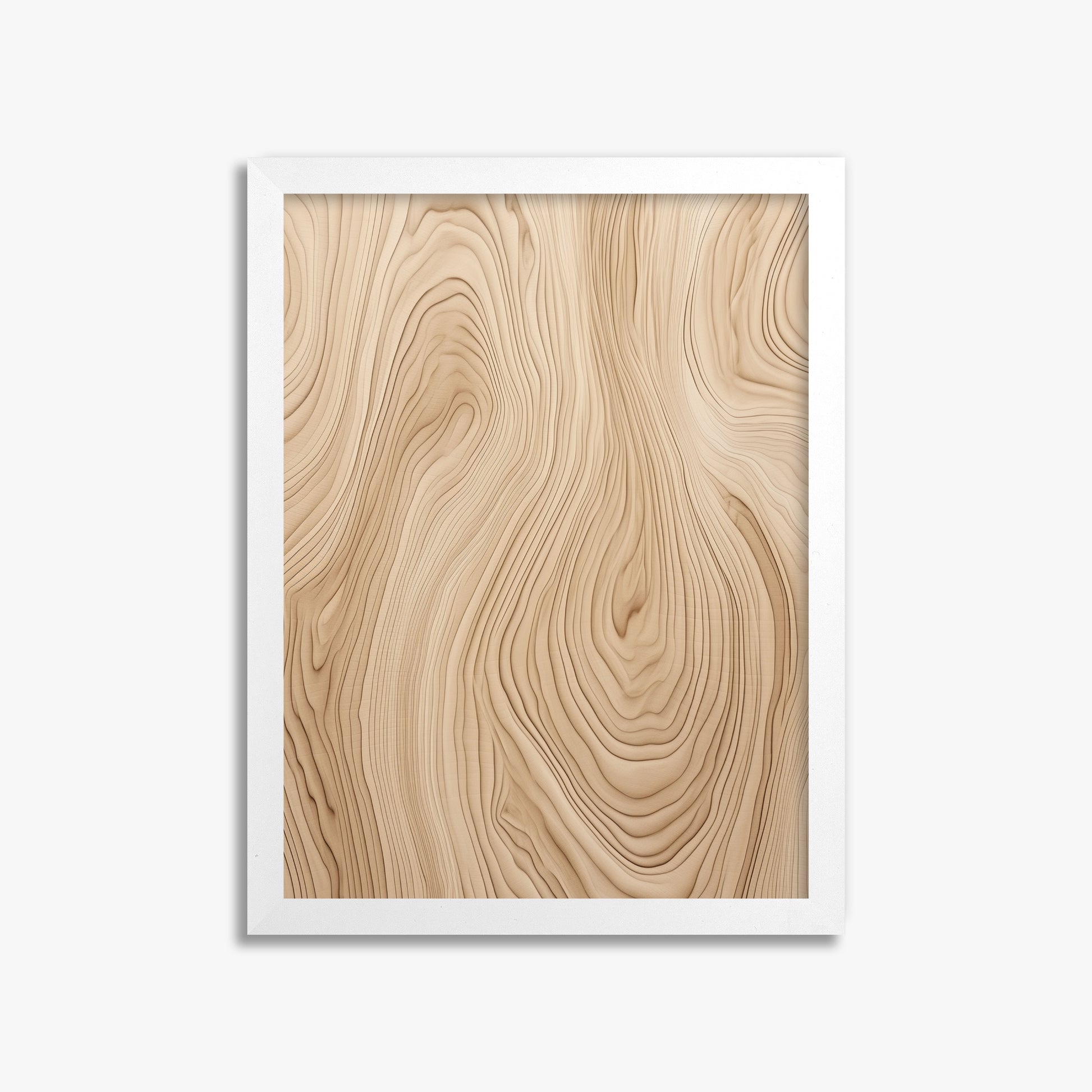 Natural Birch Waves, 30x40cm Framed Poster With White Frame