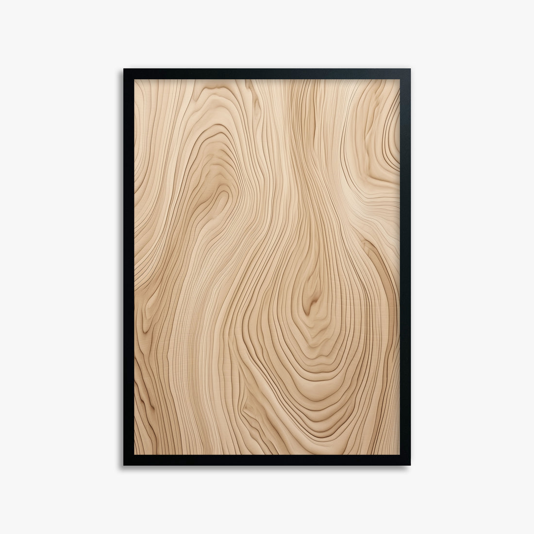 Natural Birch Waves, 50x70cm Framed Poster With Black Frame