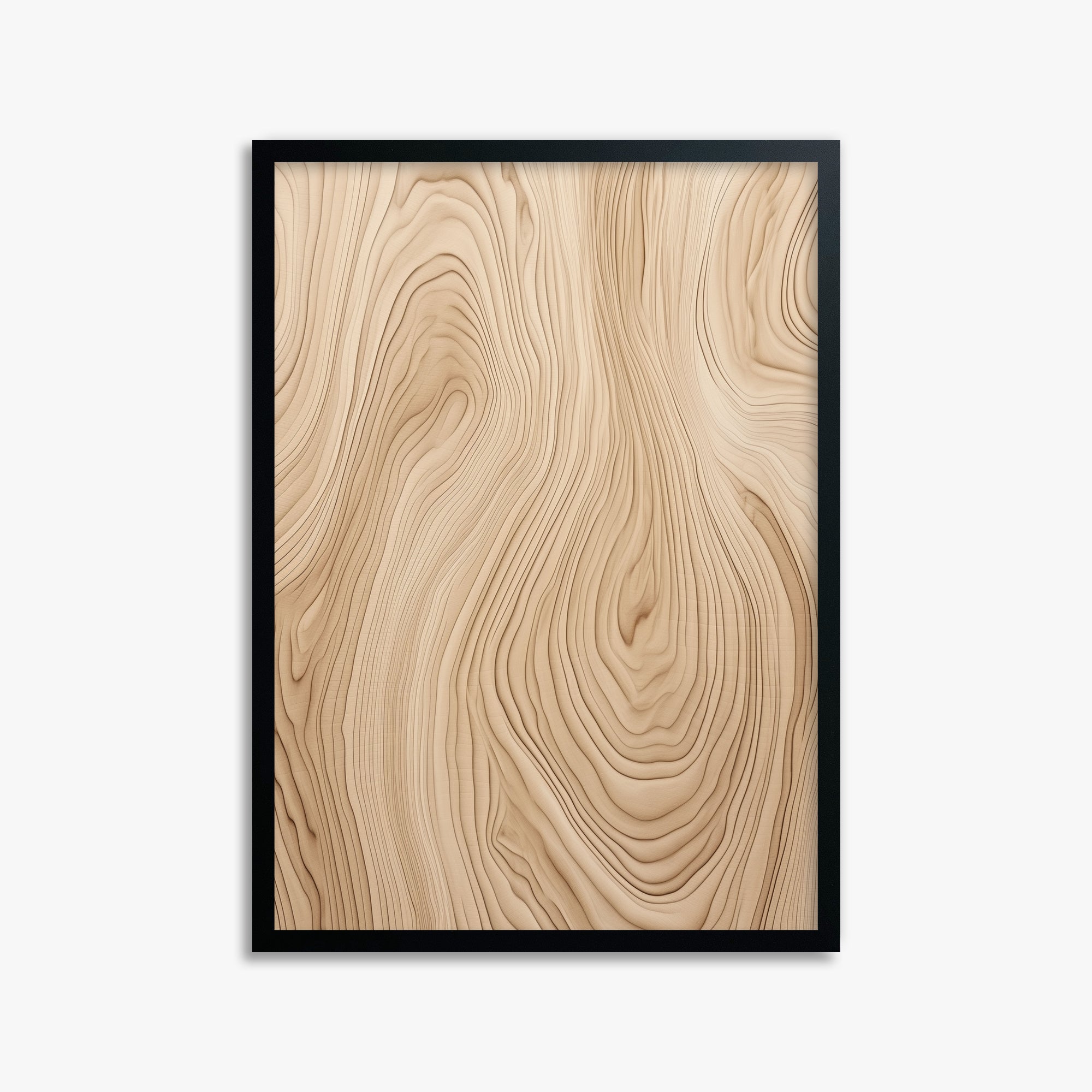 Natural Birch Waves, 50x70cm Framed Poster With Black Frame