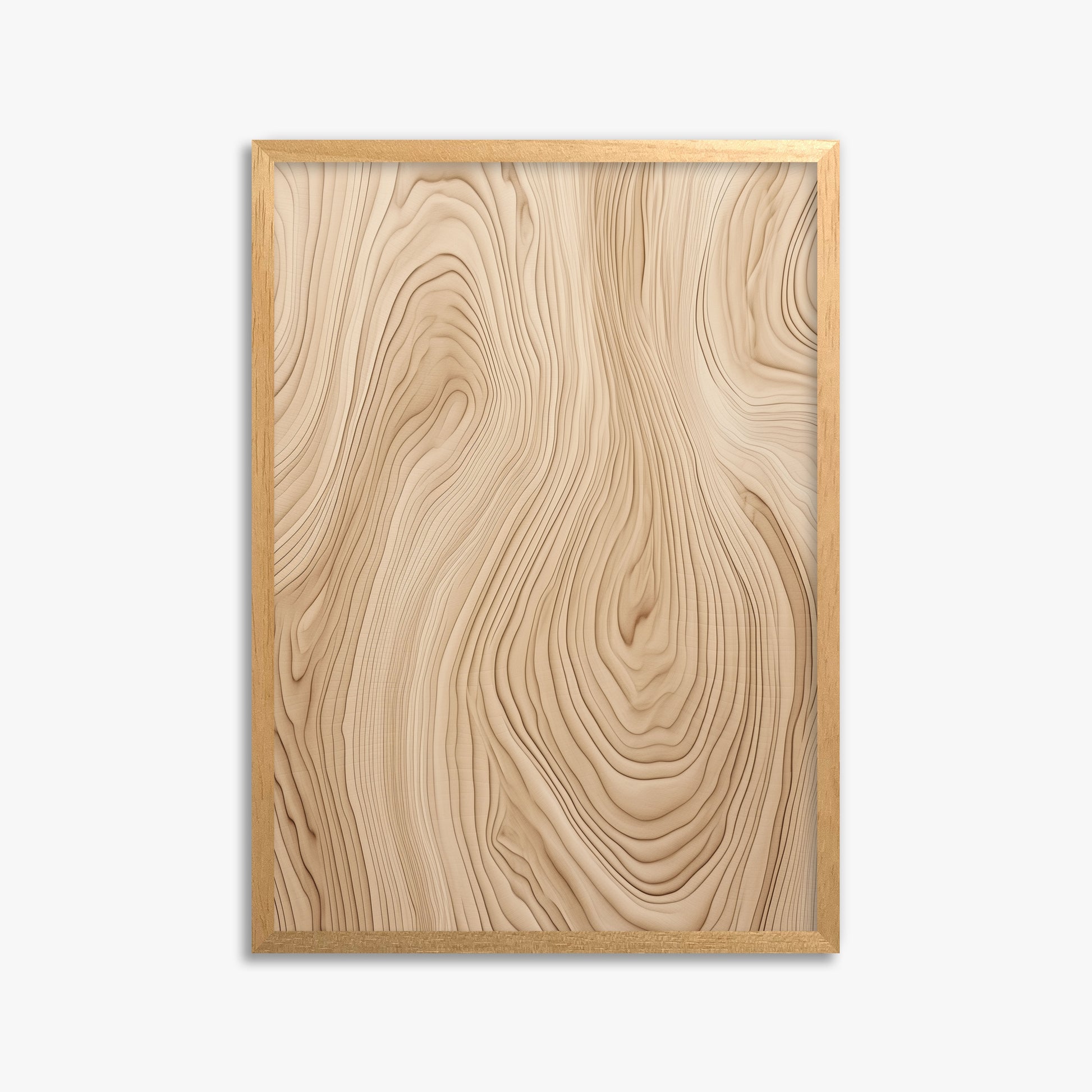 Natural Birch Waves, 50x70cm Framed Poster With Oak Frame