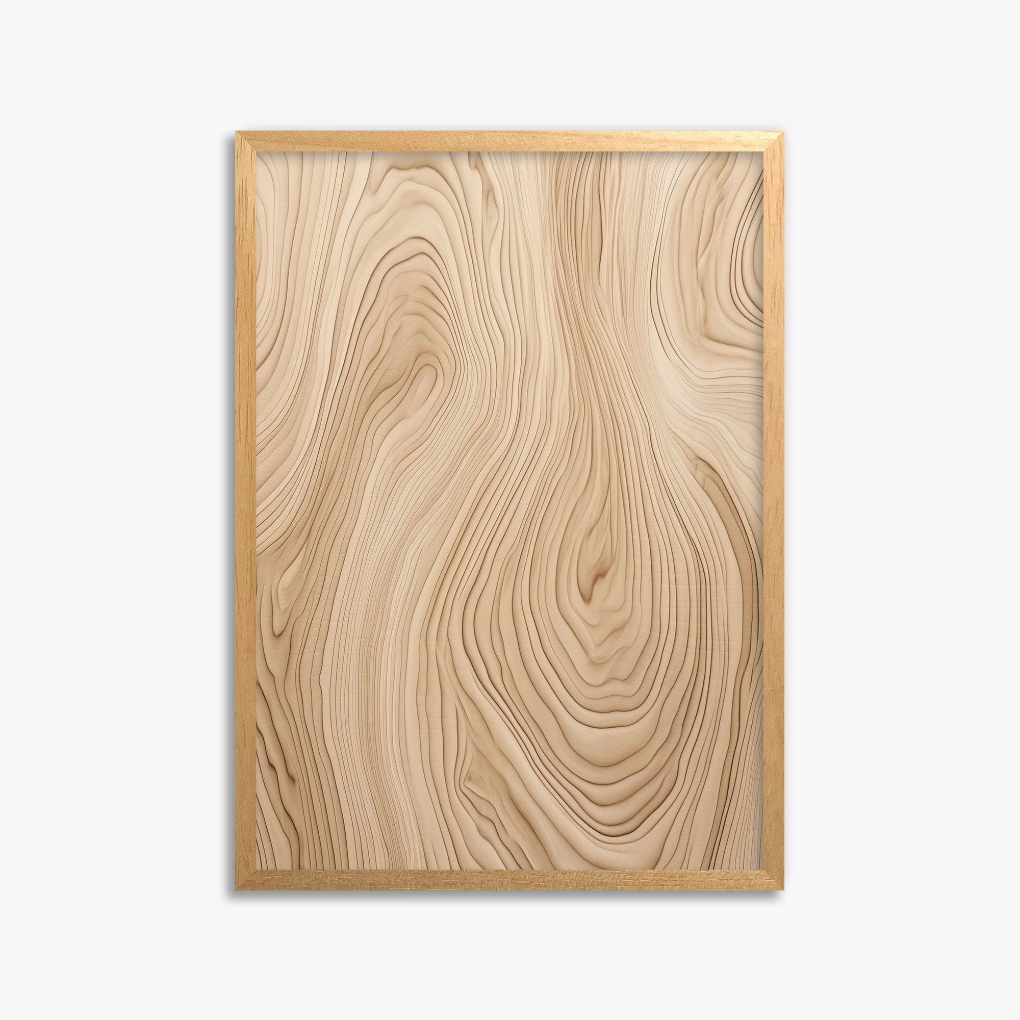Natural Birch Waves, 50x70cm Framed Poster With Oak Frame