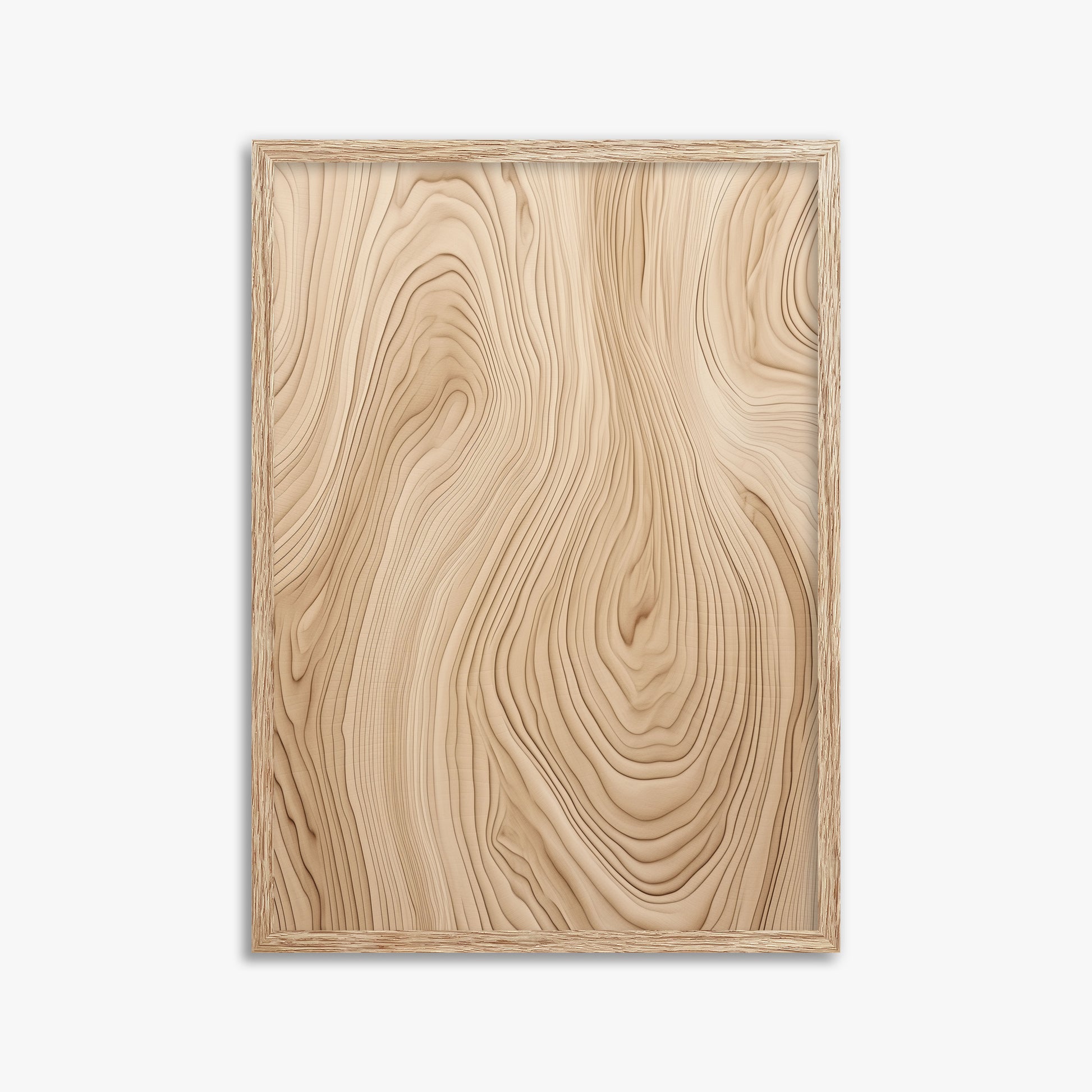 Natural Birch Waves, 50x70cm Framed Poster With Raw Oak Frame