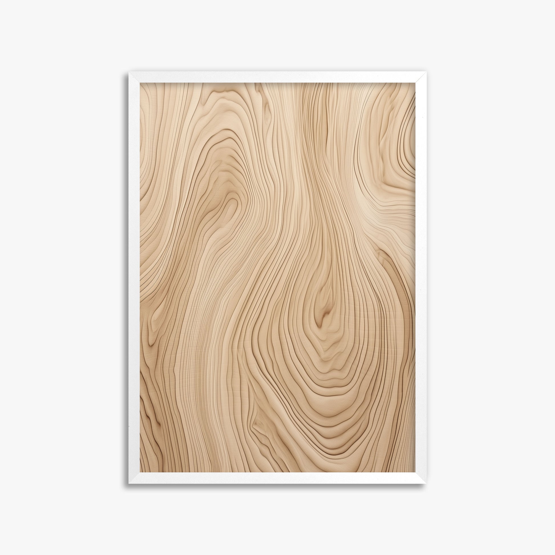Natural Birch Waves, 50x70cm Framed Poster With White Frame