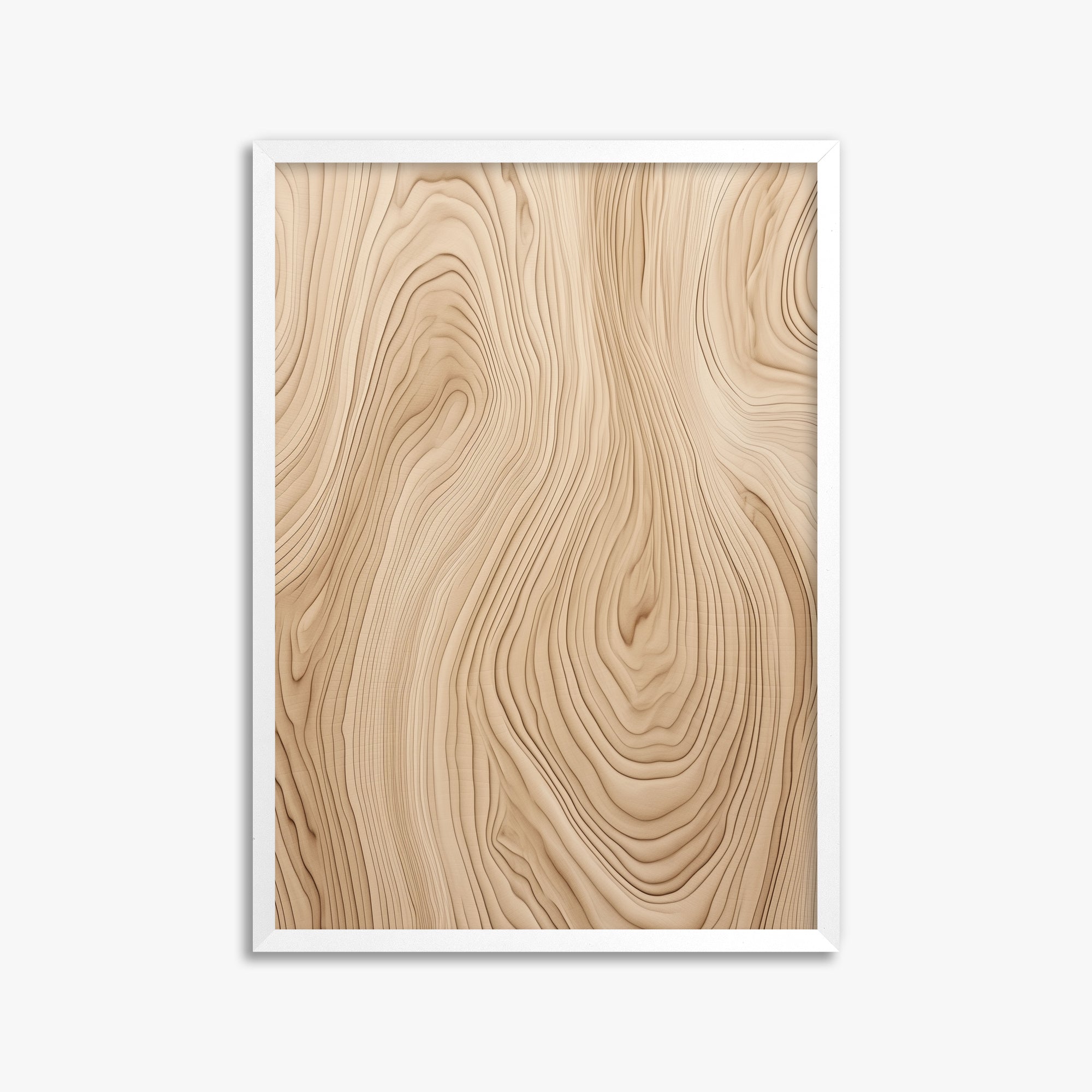 Natural Birch Waves, 50x70cm Framed Poster With White Frame