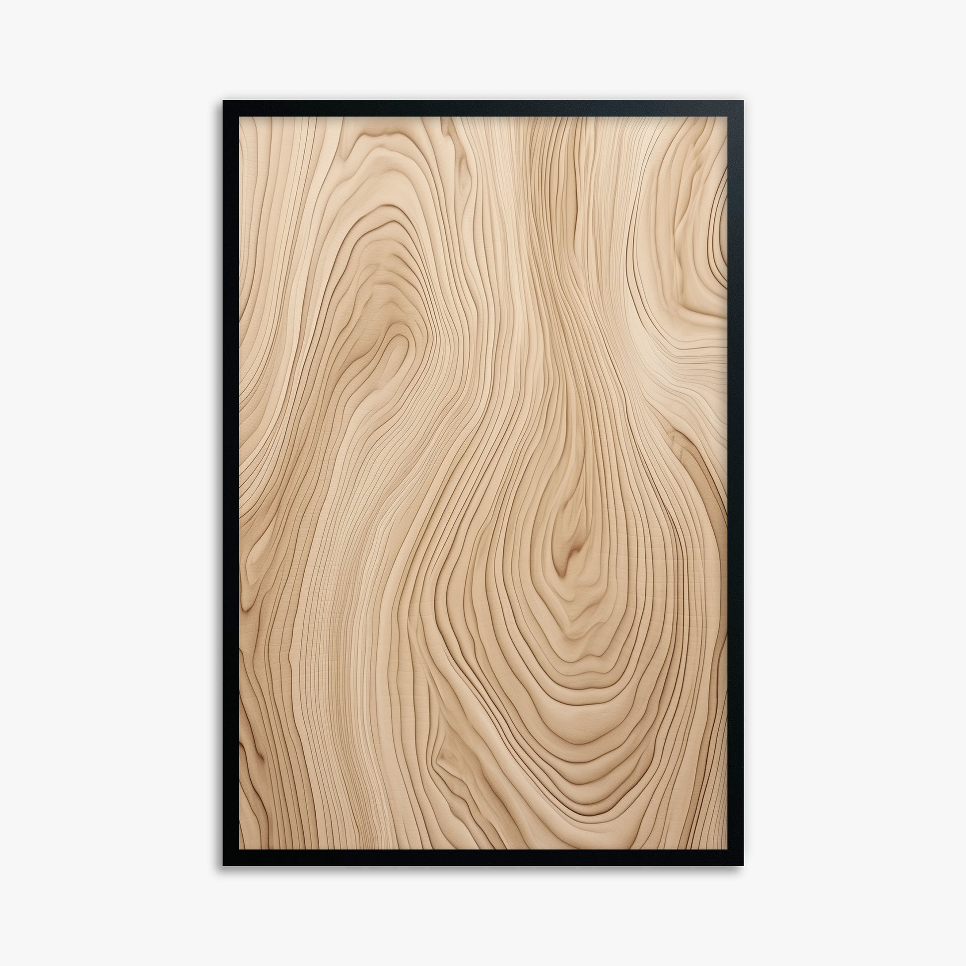 Natural Birch Waves, 61x91cm Framed Poster With Black Frame