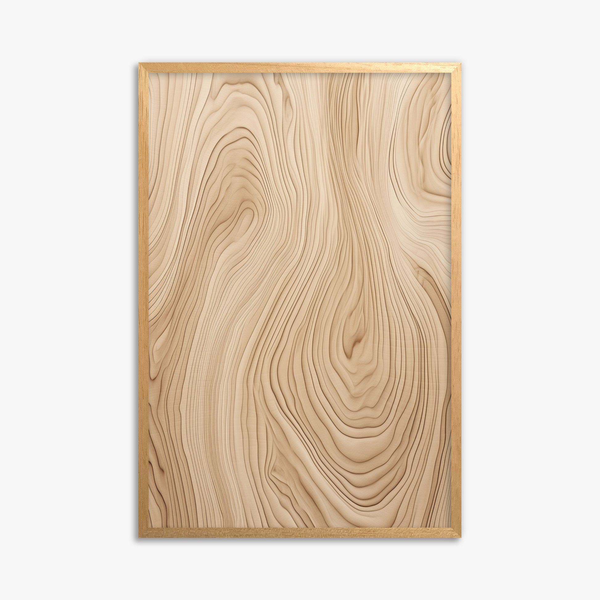 Natural Birch Waves, 61x91cm Framed Poster With Oak Frame
