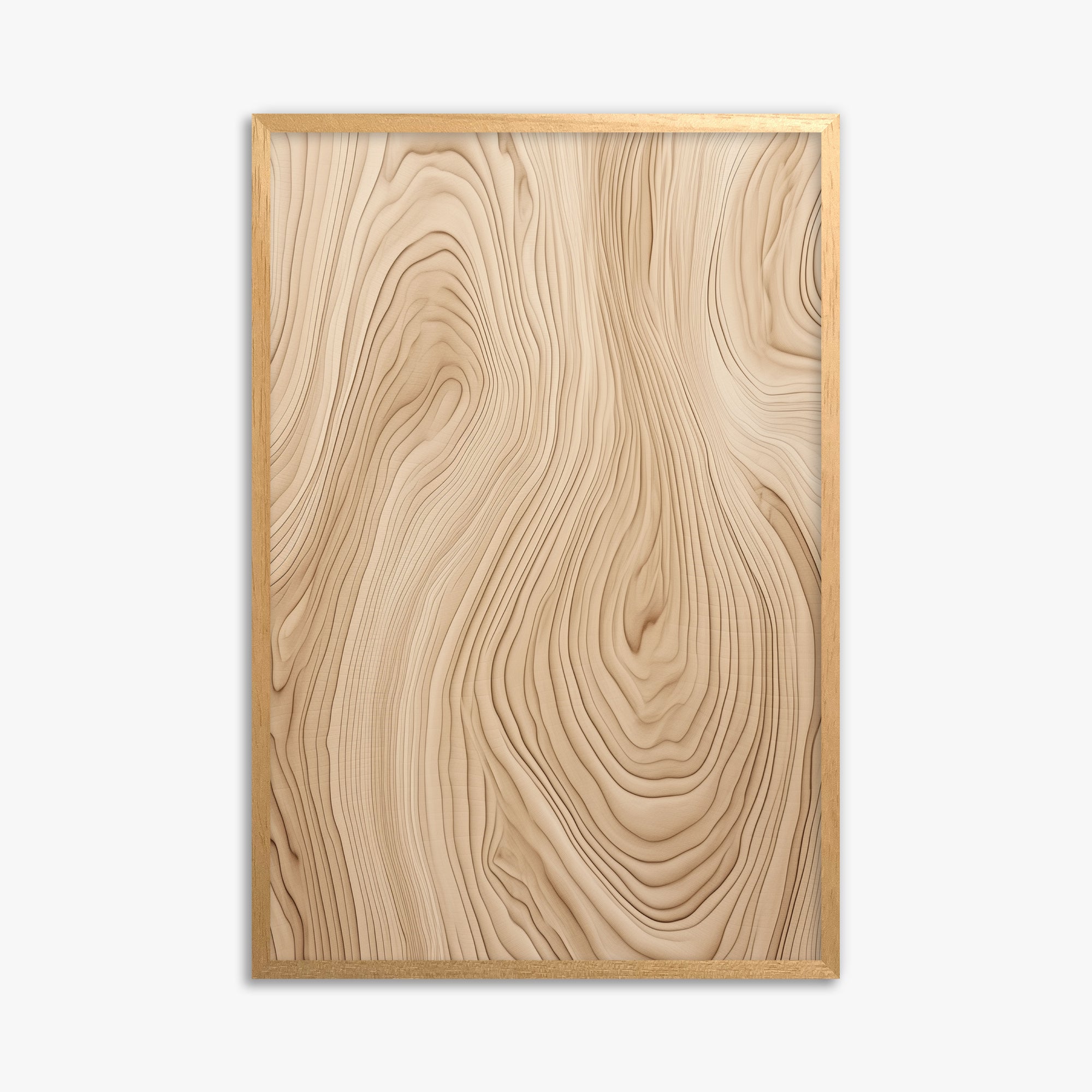 Natural Birch Waves, 61x91cm Framed Poster With Oak Frame