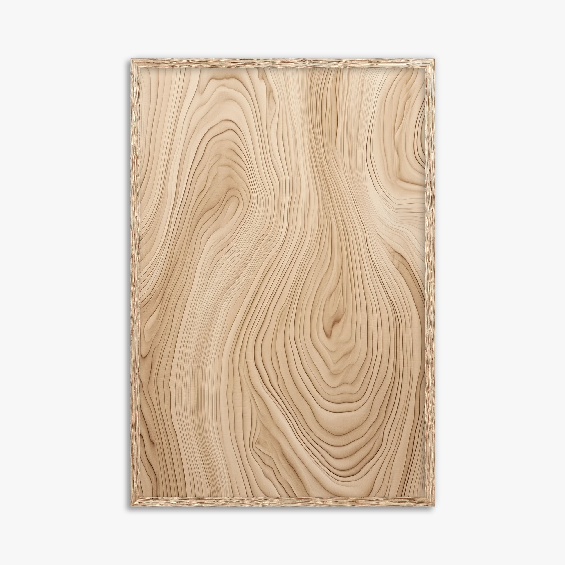 Natural Birch Waves, 61x91cm Framed Poster With Raw Oak Frame