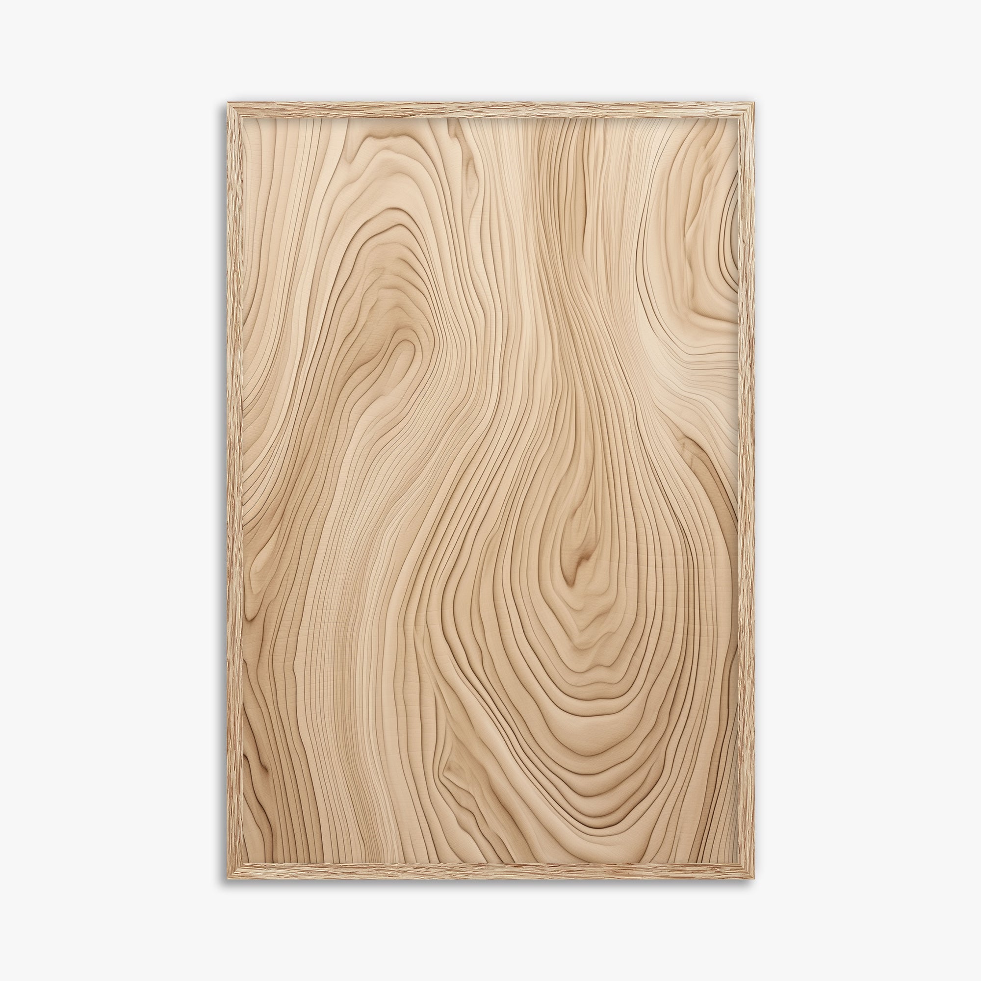 Natural Birch Waves, 61x91cm Framed Poster With Raw Oak Frame