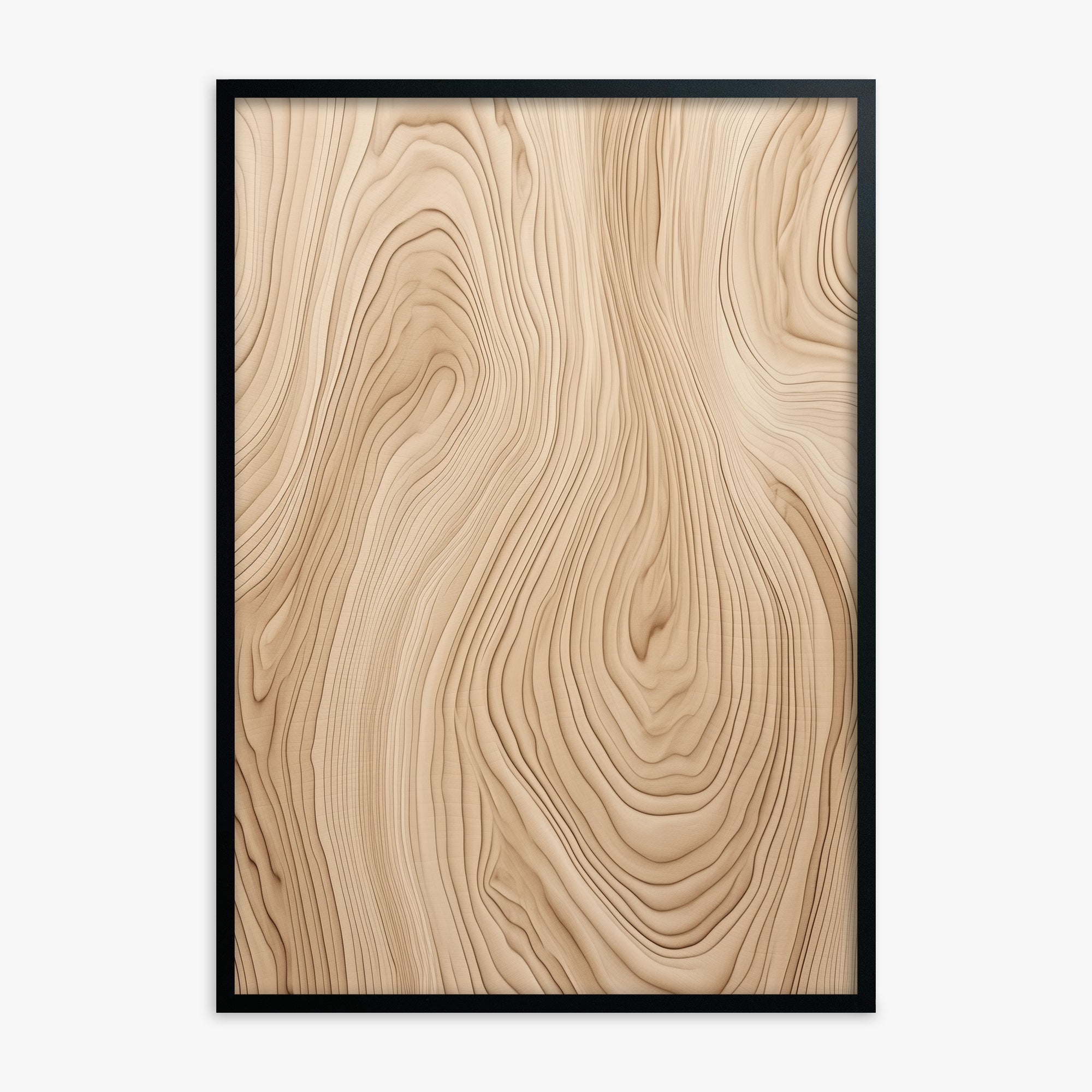 Natural Birch Waves, Black Framed Poster With Black Frame