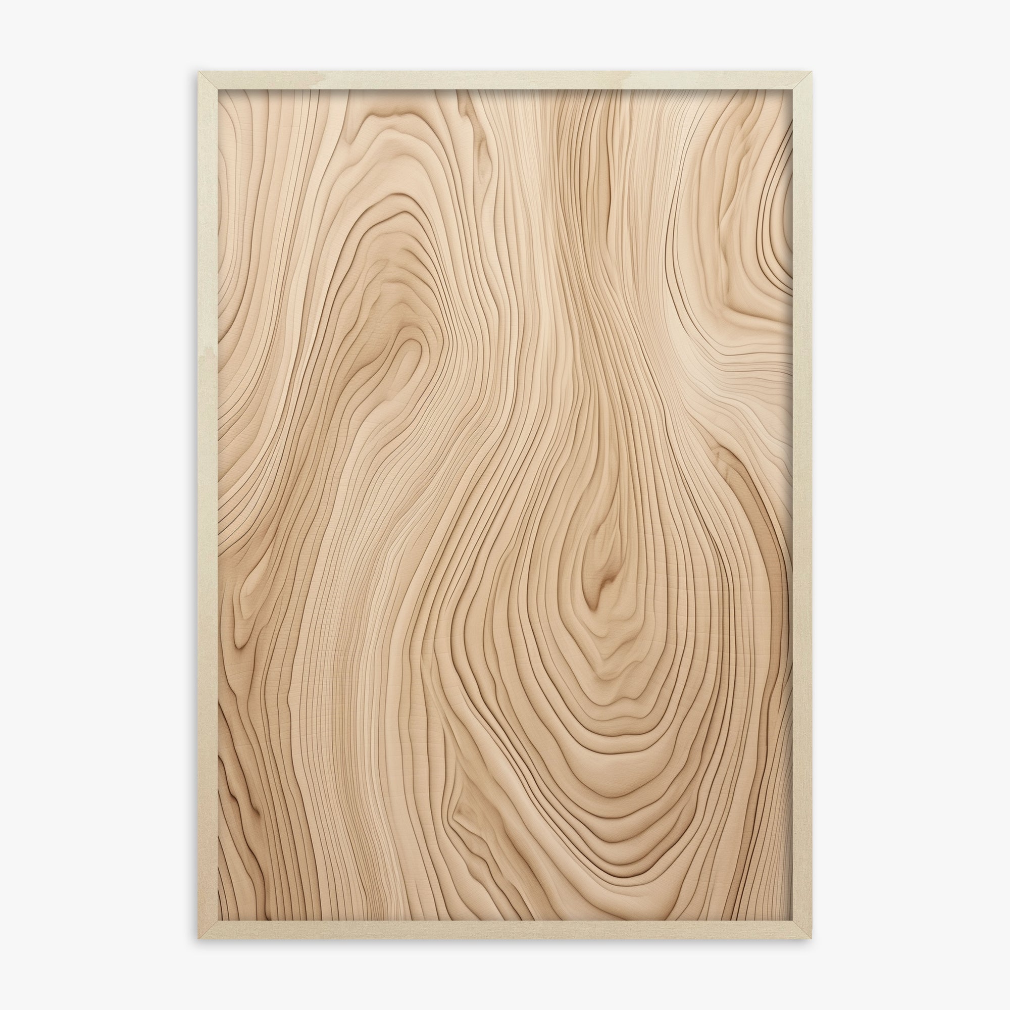 Natural Birch Waves, 70x100cm Framed Poster With Lime Wood Frame
