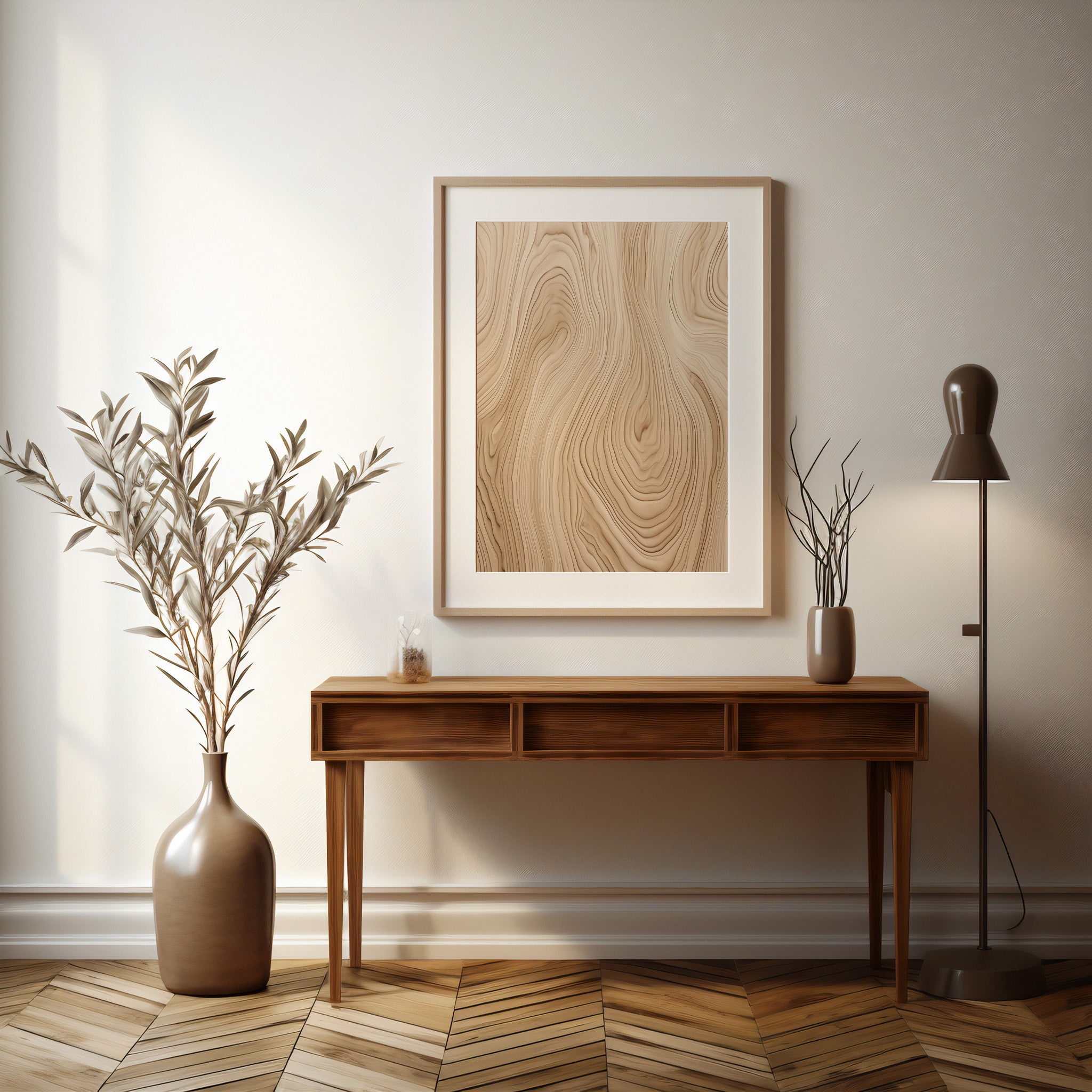 Design Concept No. 37 for Natural Birch Waves Modern Poster Art