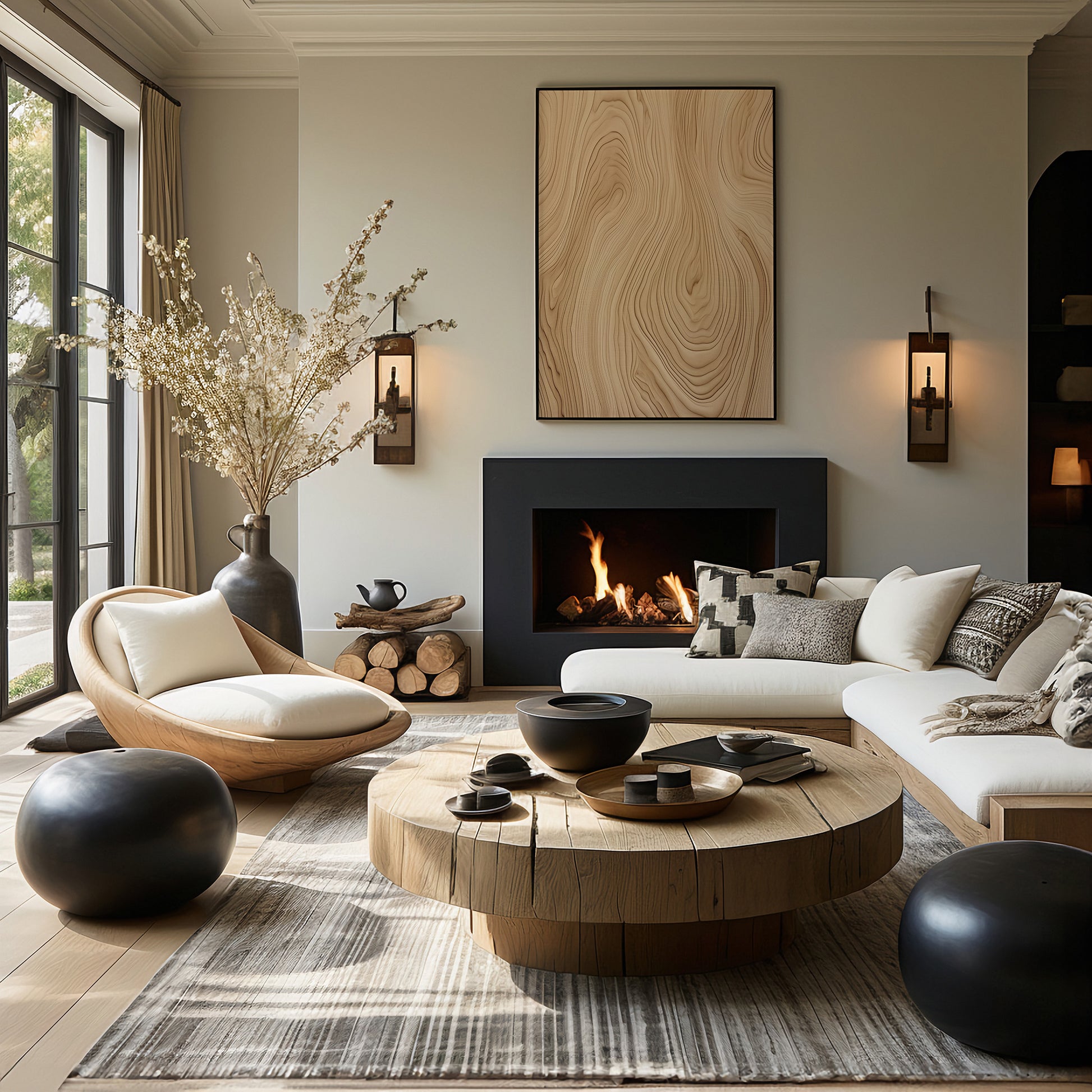 Design Concept No. 39 for Natural Birch Waves Modern Poster Art