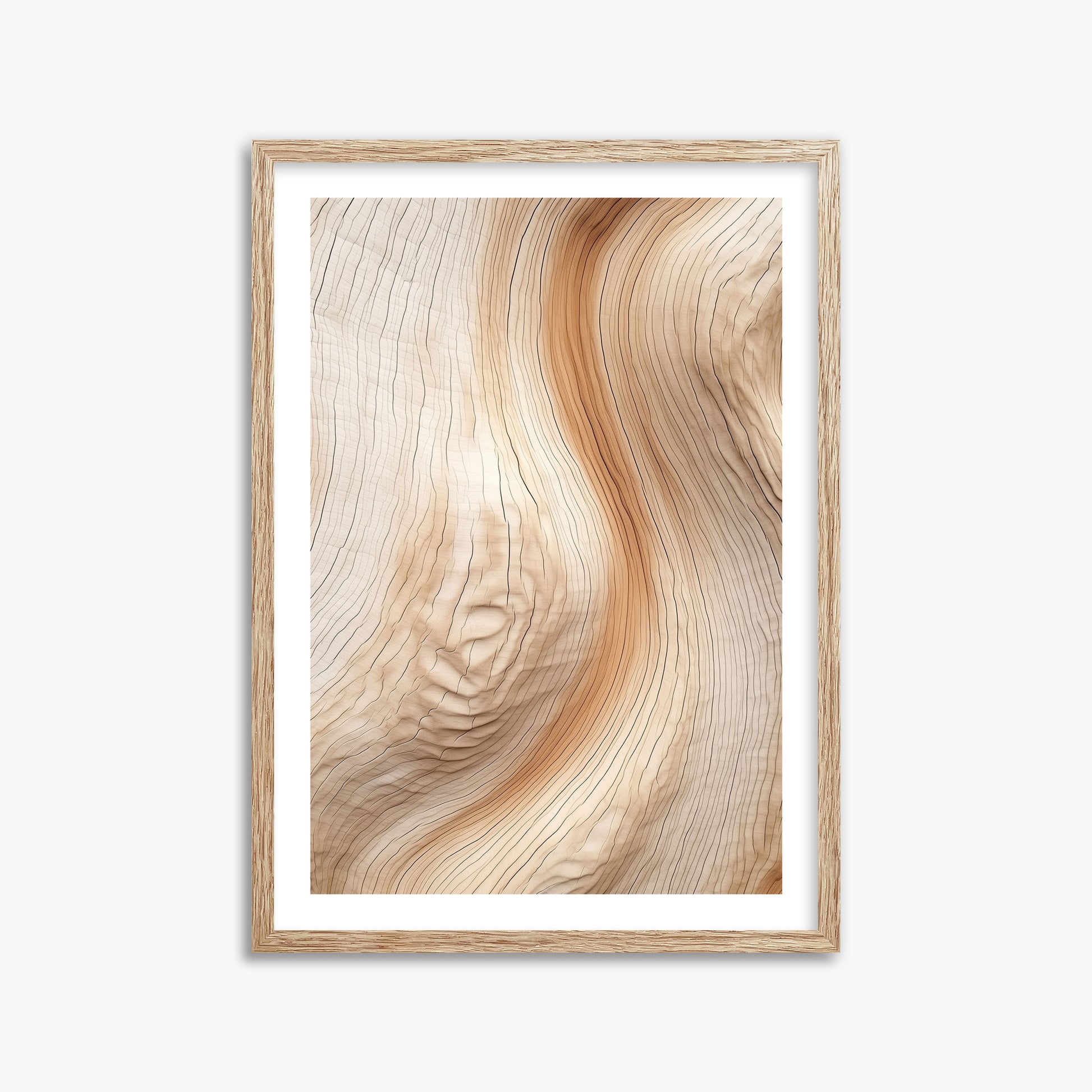 Natural Rhythm, 50x70cm Framed Poster With Raw Oak Frame