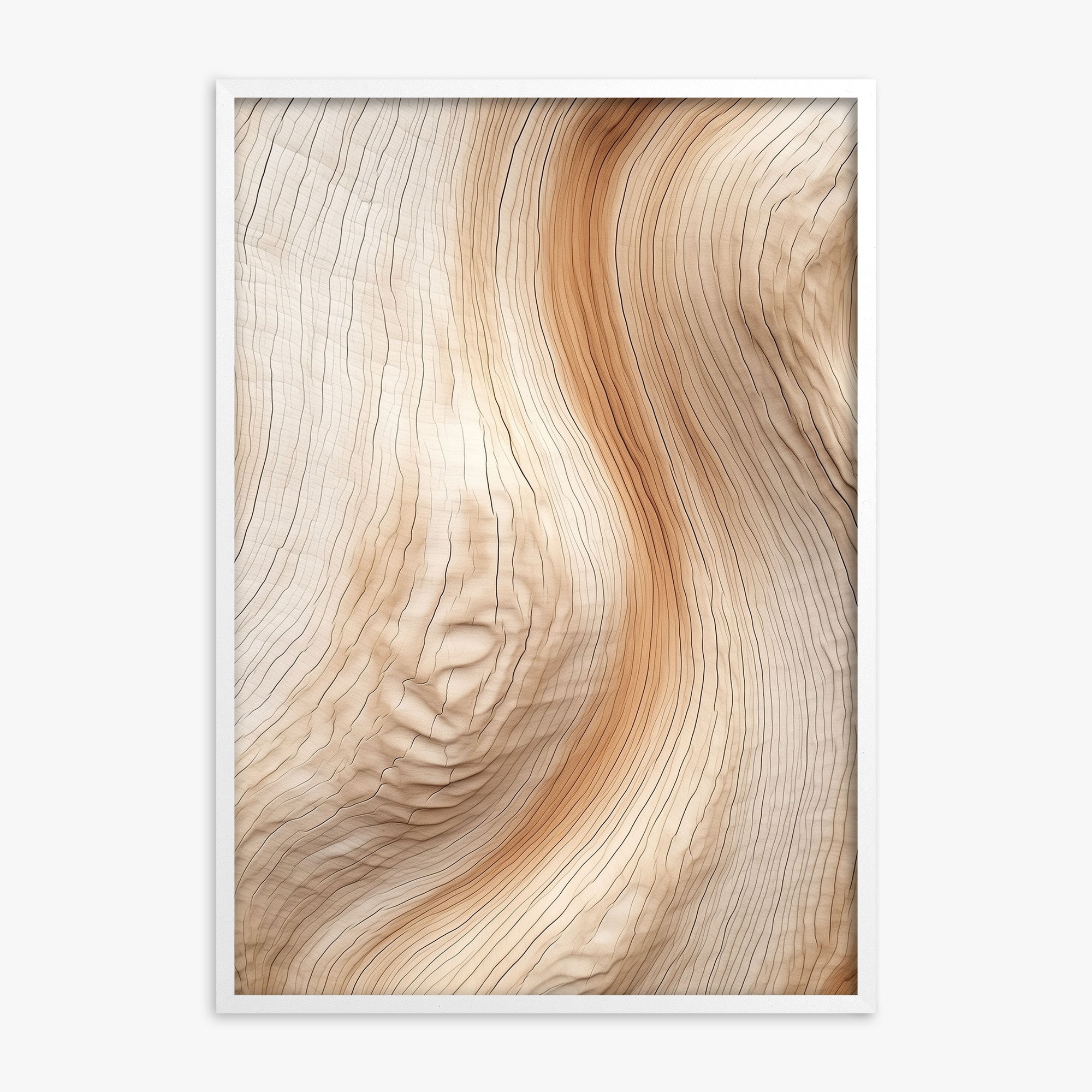 Natural Rhythm, White Framed Poster With White Frame