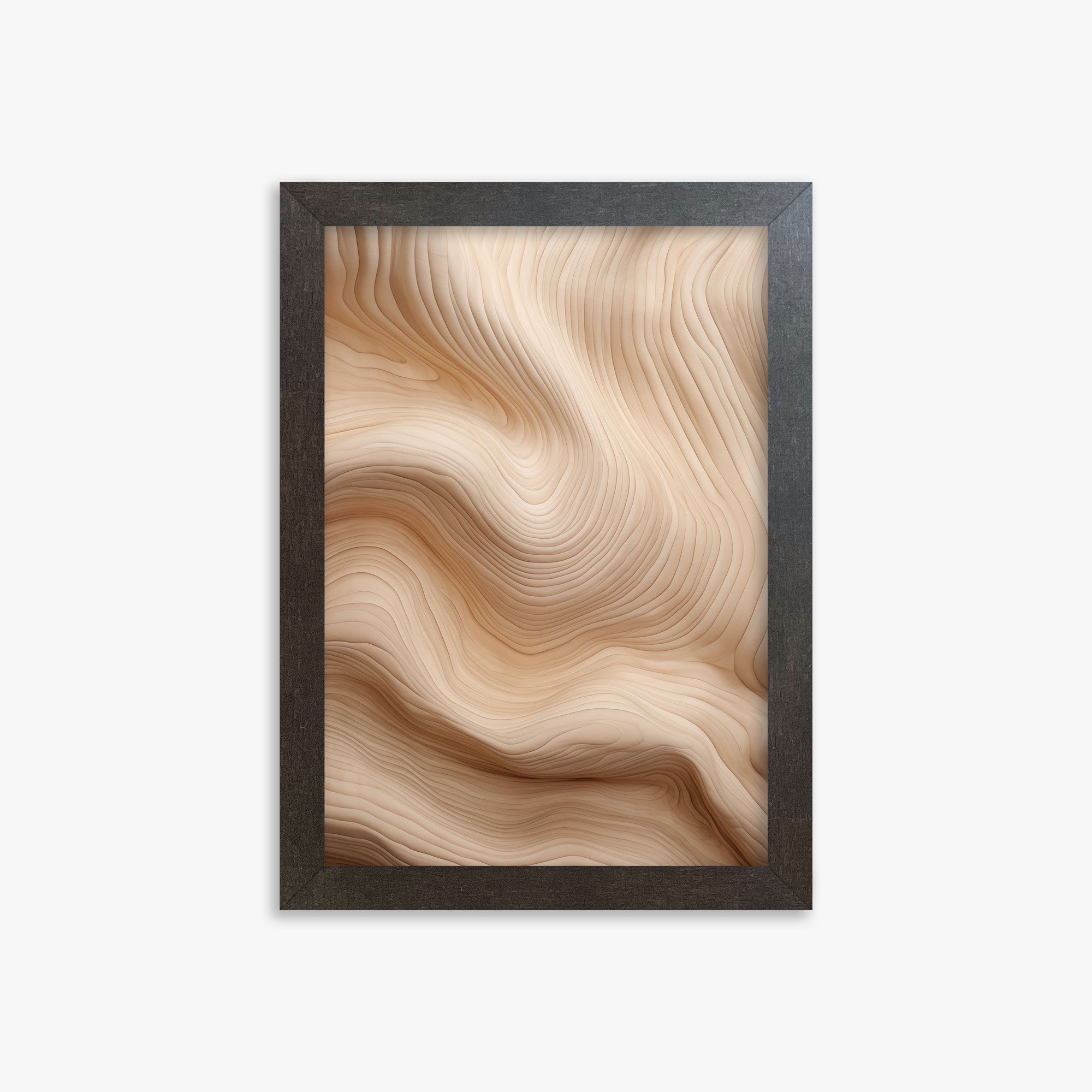 Creamy Grain Waves, 21x30cm Framed Poster With Espresso Frame