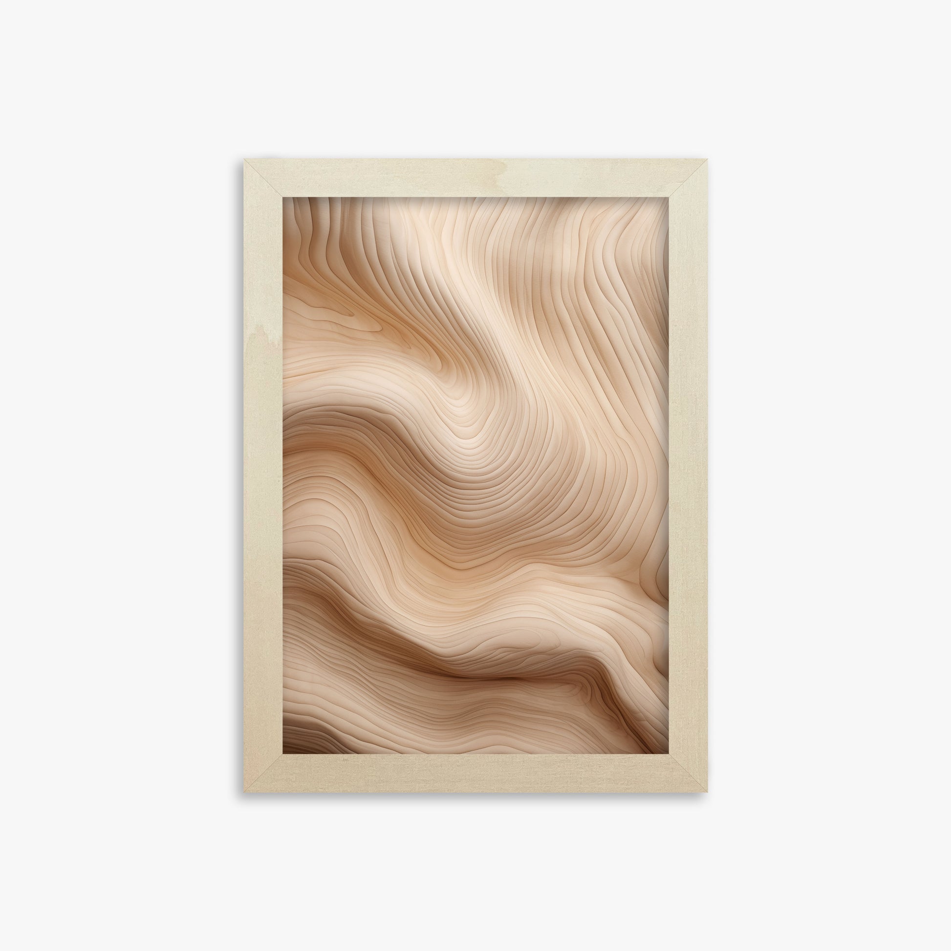 Creamy Grain Waves, 21x30cm Framed Poster With Lime Wood Frame