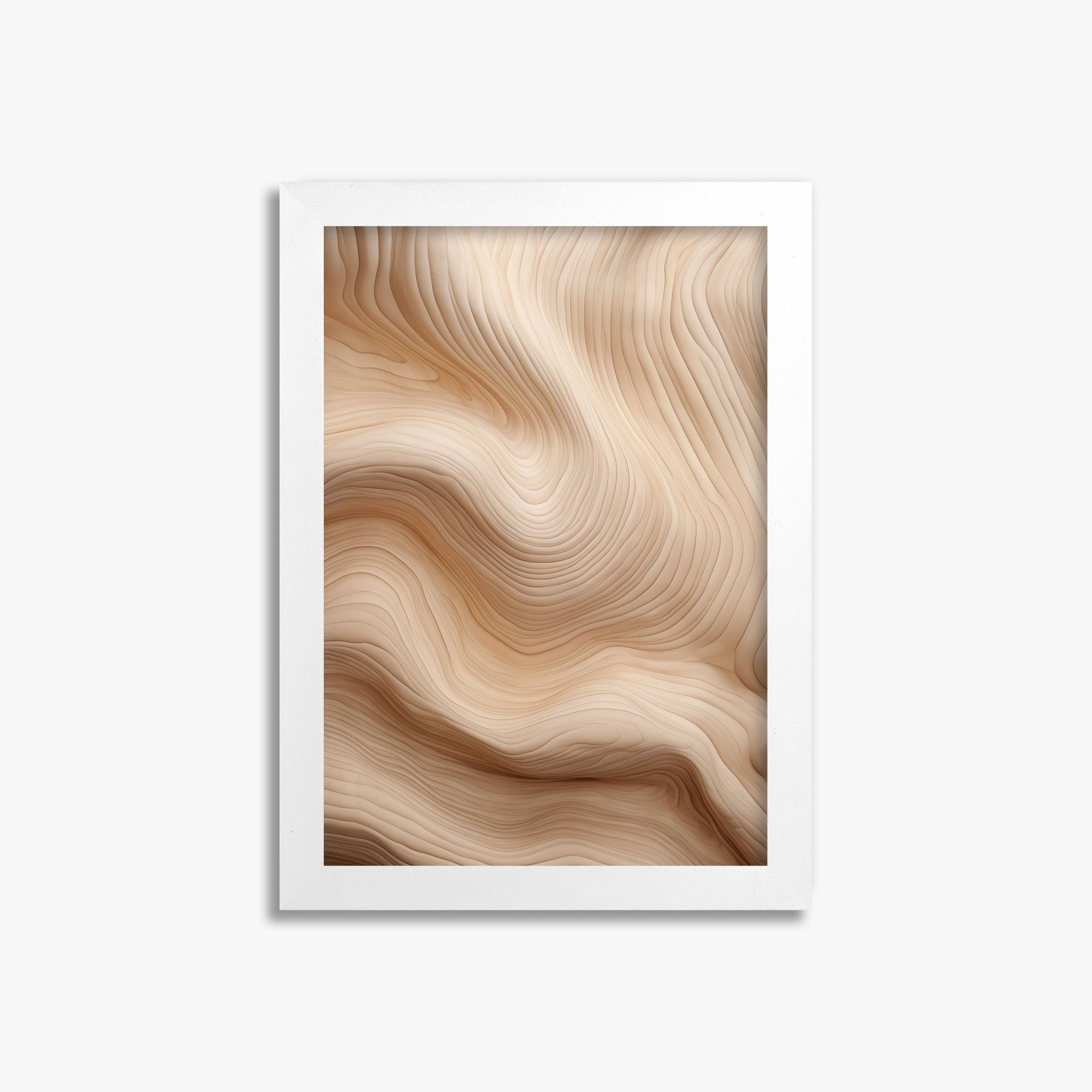 Creamy Grain Waves, 21x30cm Framed Poster With White Frame