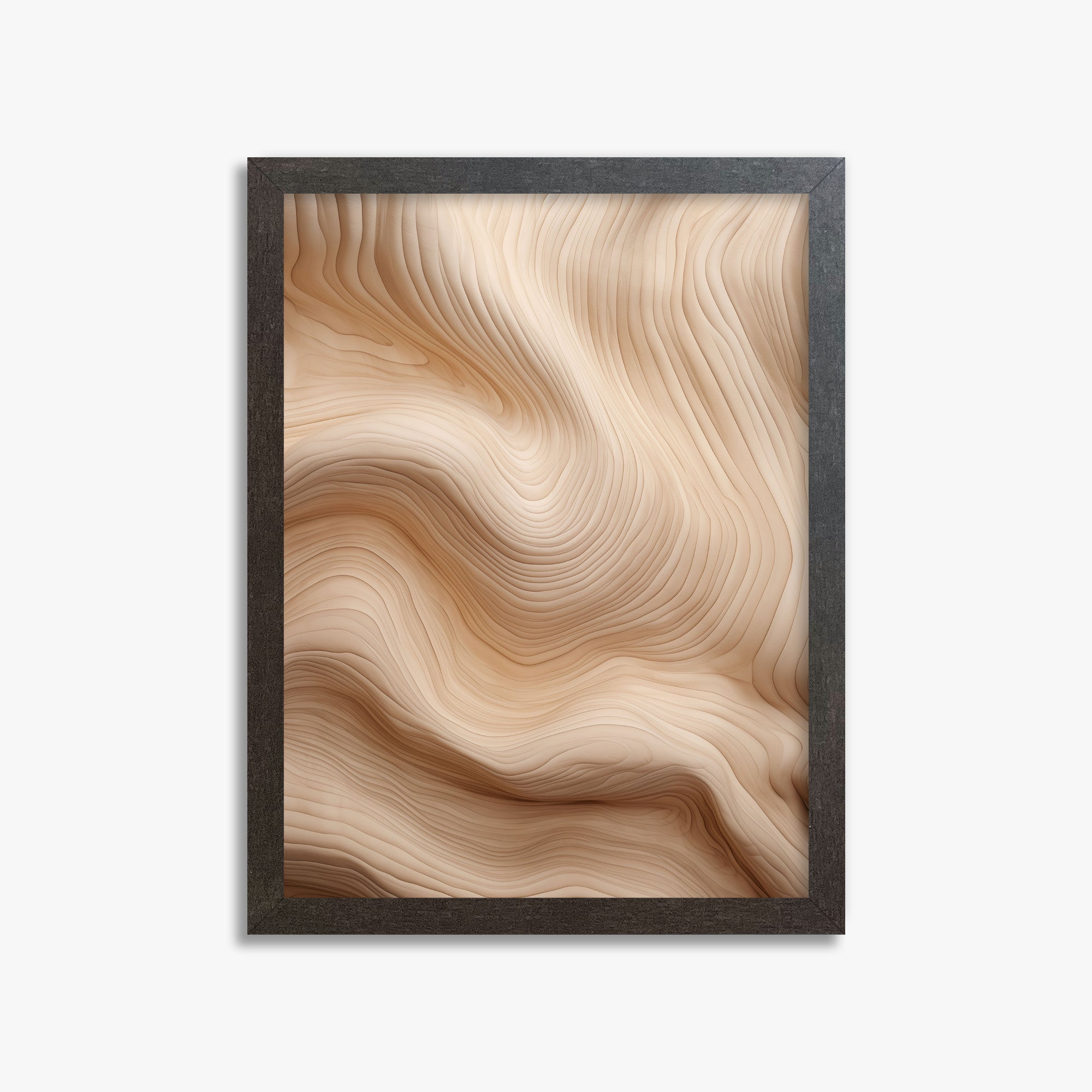 Creamy Grain Waves, 30x40cm Framed Poster With Espresso Frame