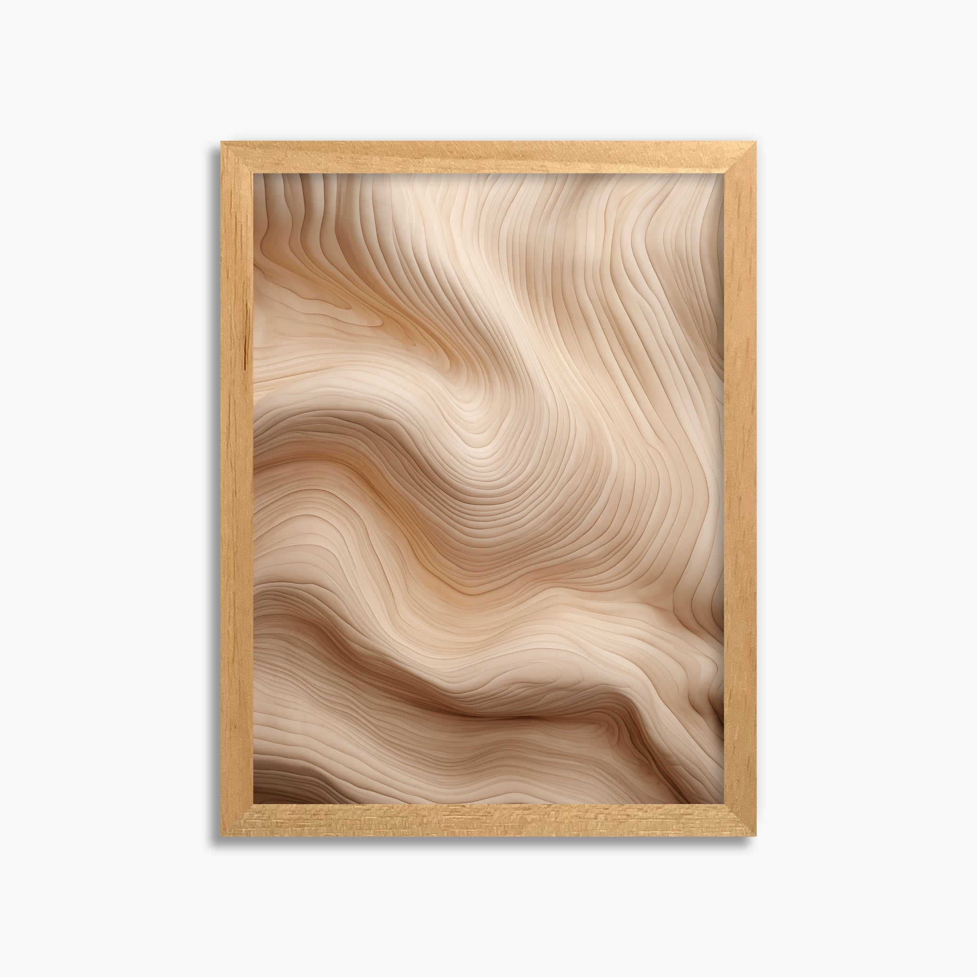Creamy Grain Waves, 30x40cm Framed Poster With Oak Frame