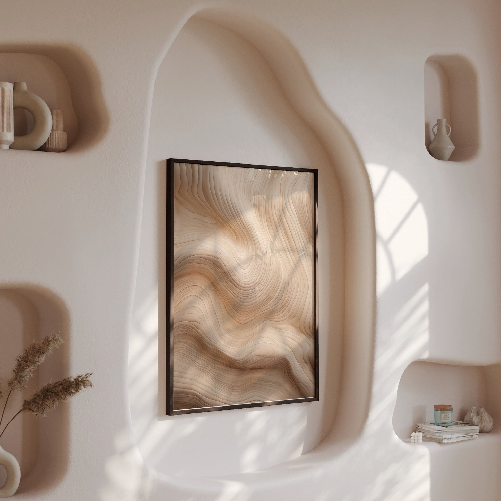 Design Concept No. 13 for Creamy Grain Waves Modern Poster Art