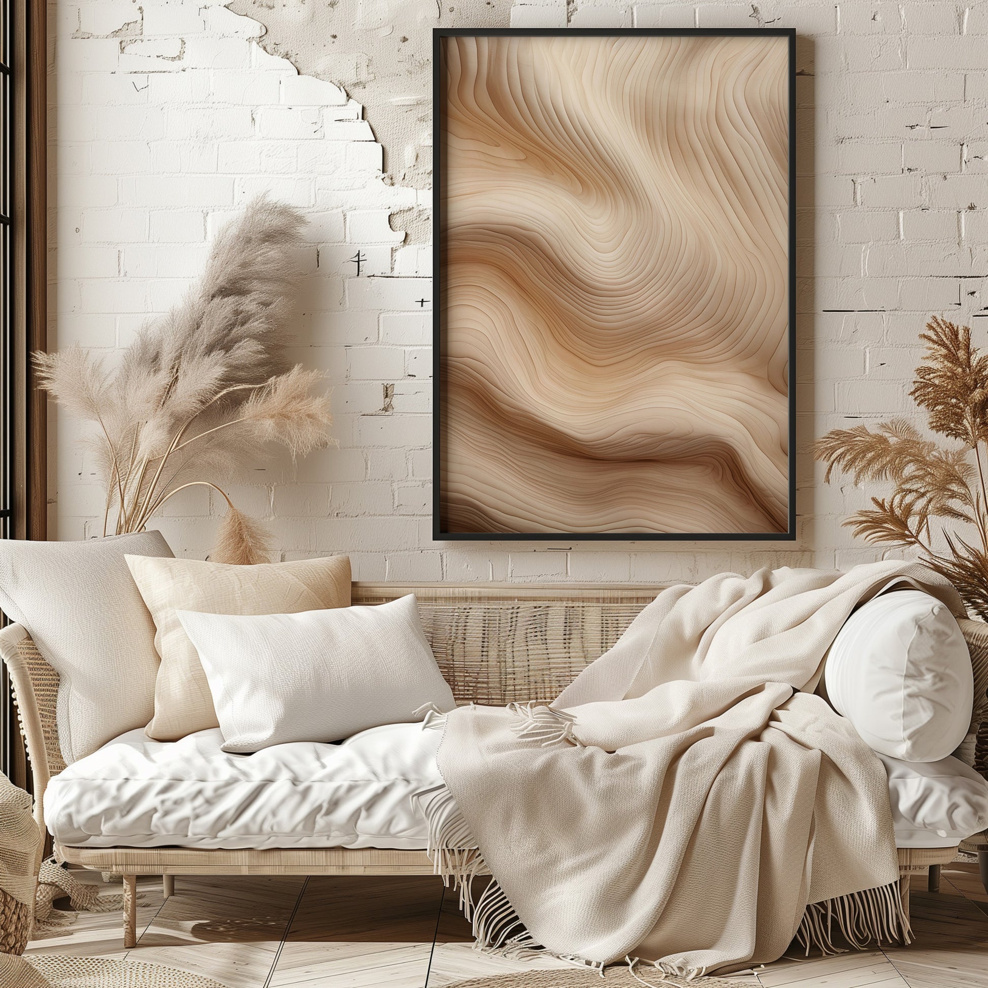 Design Concept No. 29 for Creamy Grain Waves Modern Poster Art