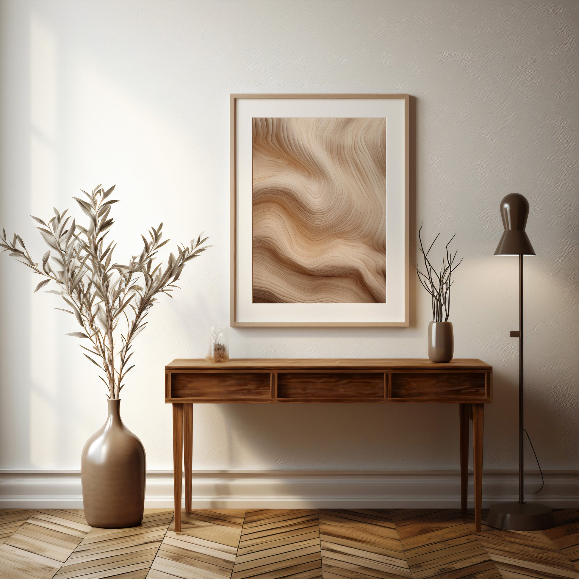 Design Concept No. 37 for Creamy Grain Waves Modern Poster Art