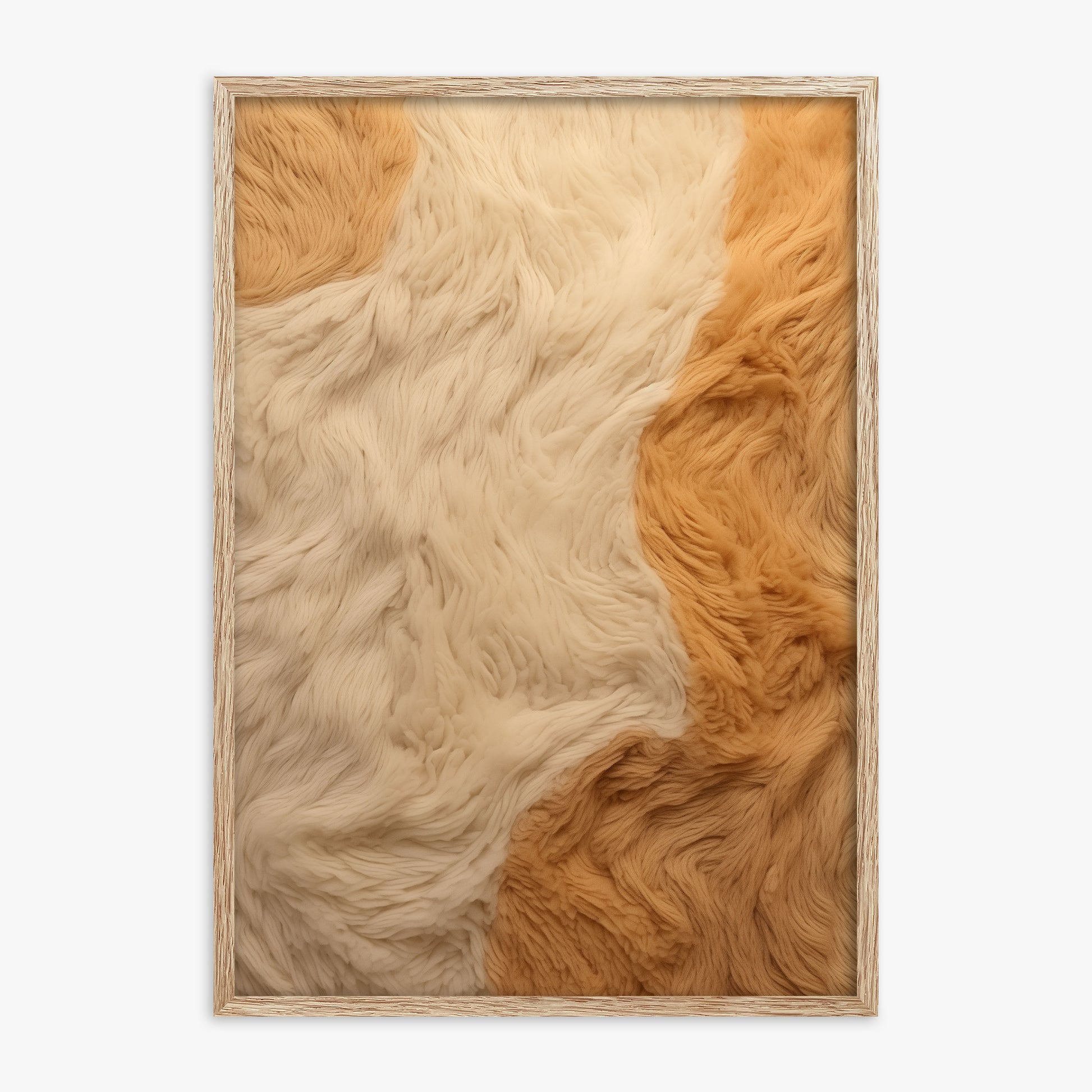 Fleece Fur Harmony, 70x100cm Framed Poster With Raw Oak Frame