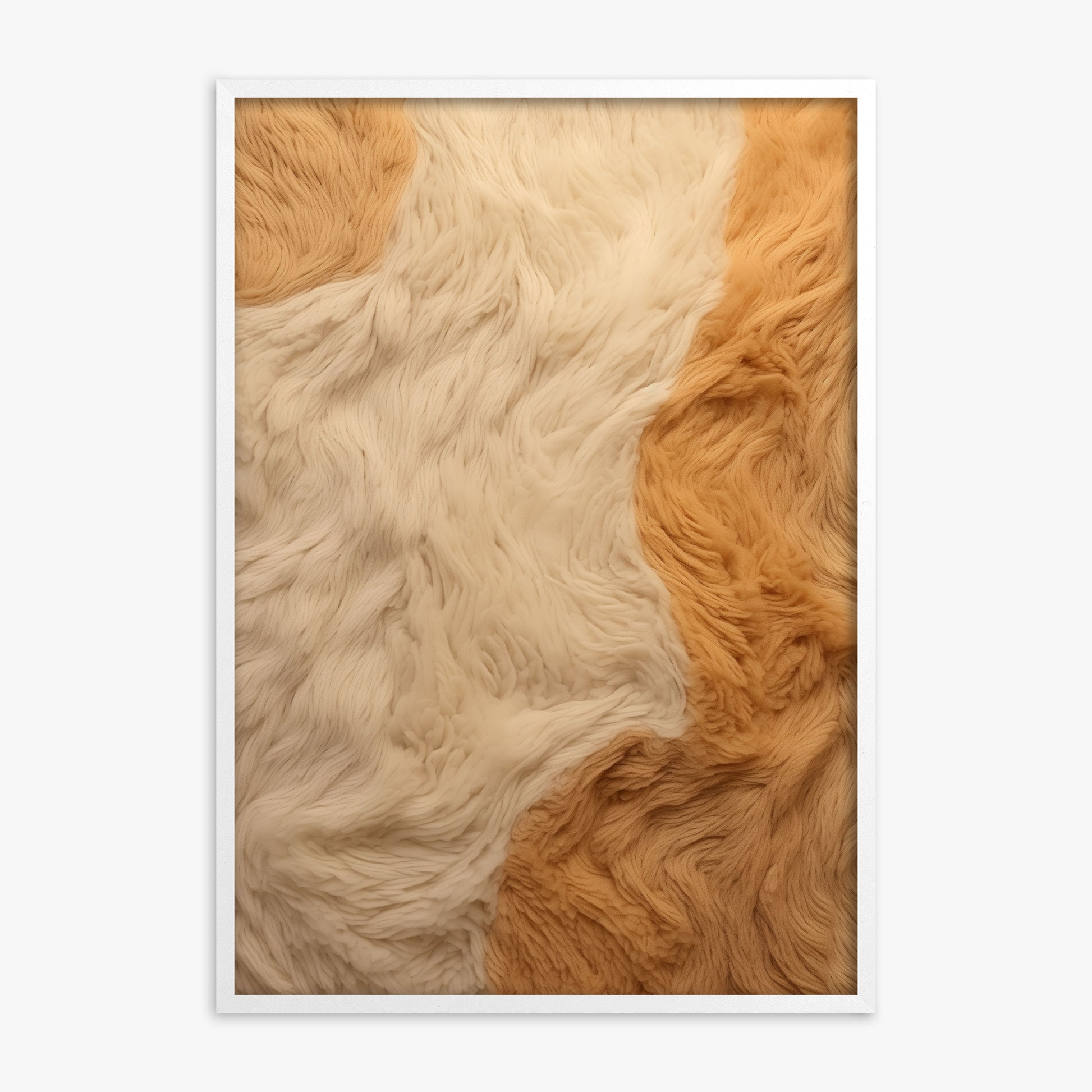 Fleece Fur Harmony, White Framed Poster With White Frame
