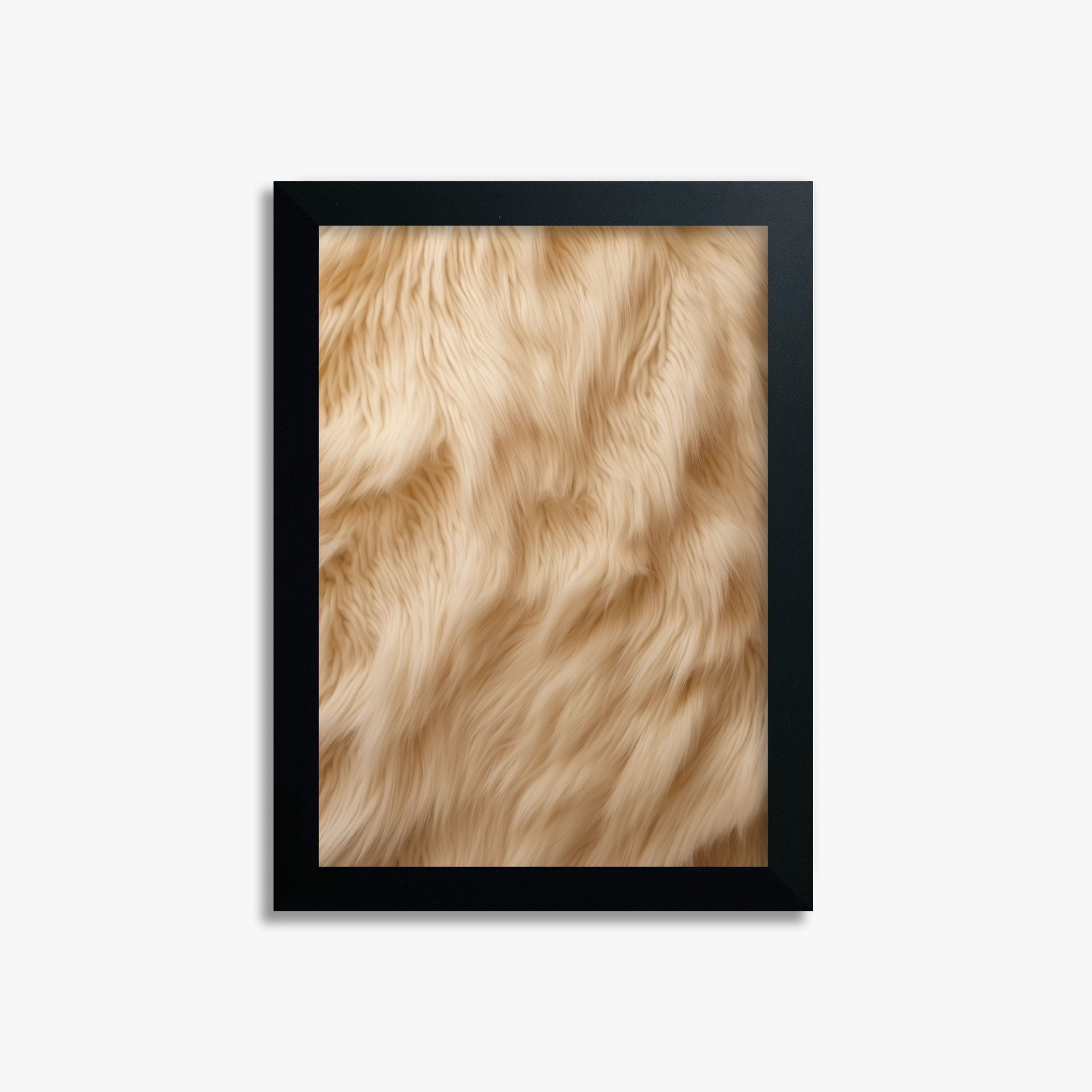 Golden Luxe Fur, 21x30cm Framed Poster With Black Frame