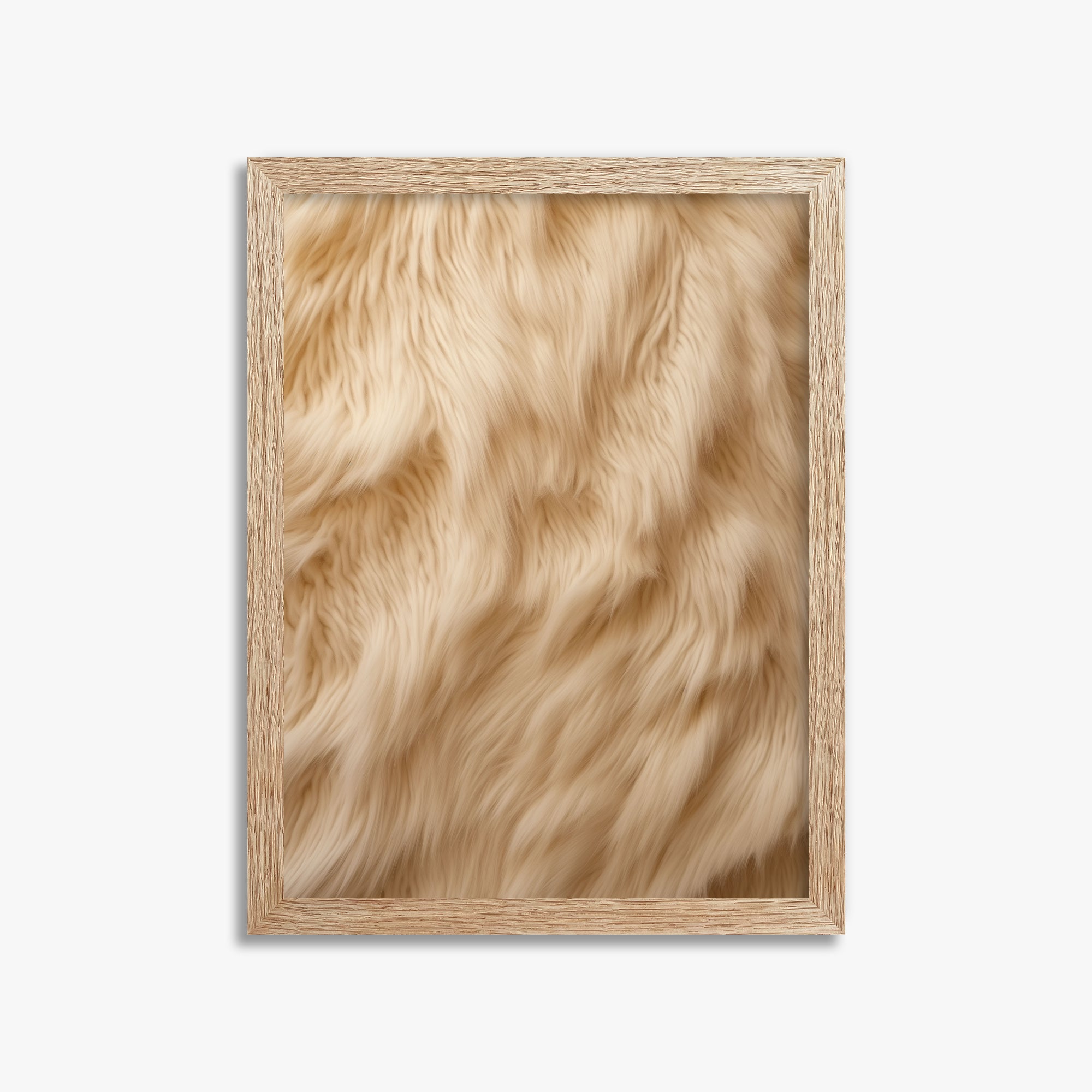 Golden Luxe Fur, 30x40cm Framed Poster With Raw Oak Frame