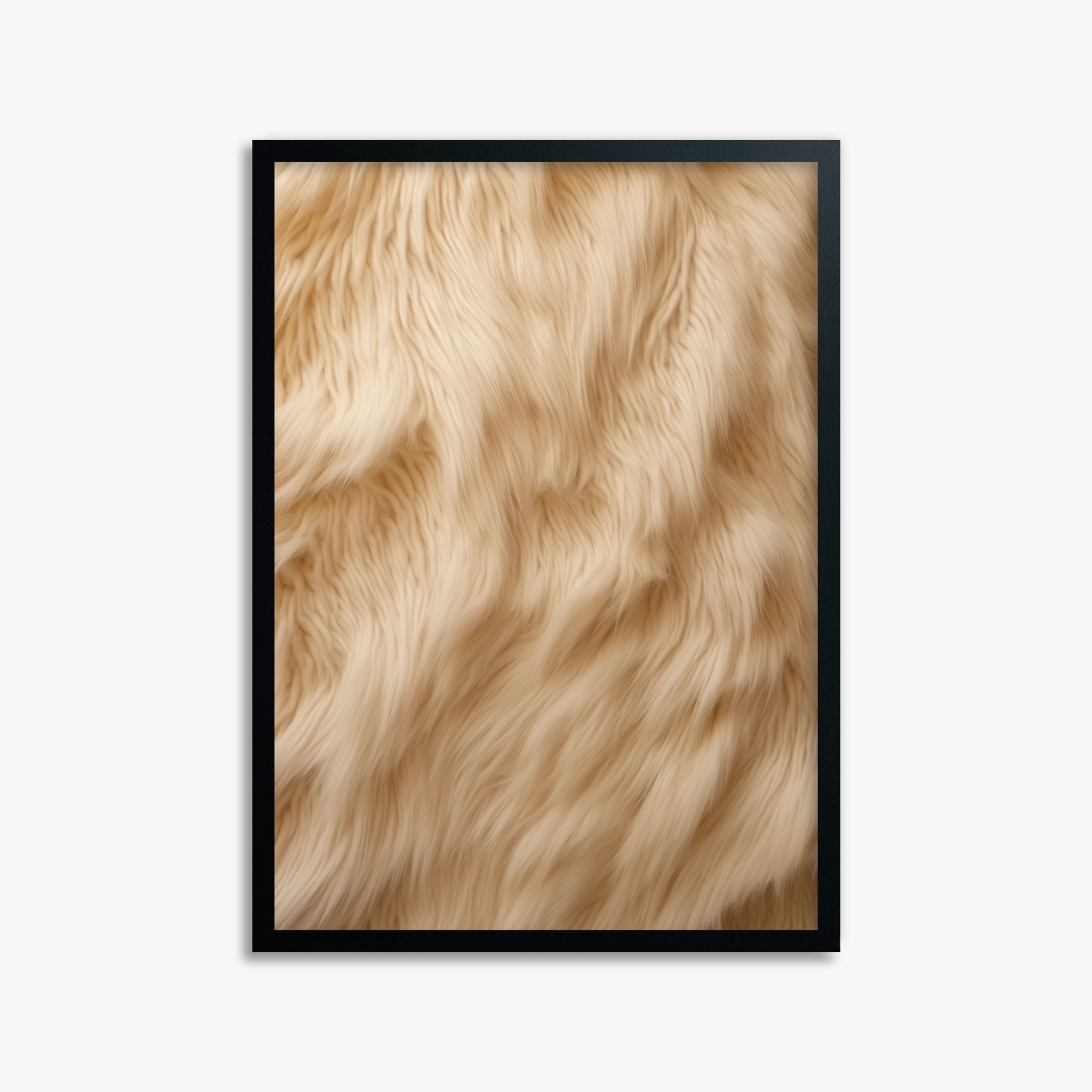 Golden Luxe Fur, 50x70cm Framed Poster With Black Frame