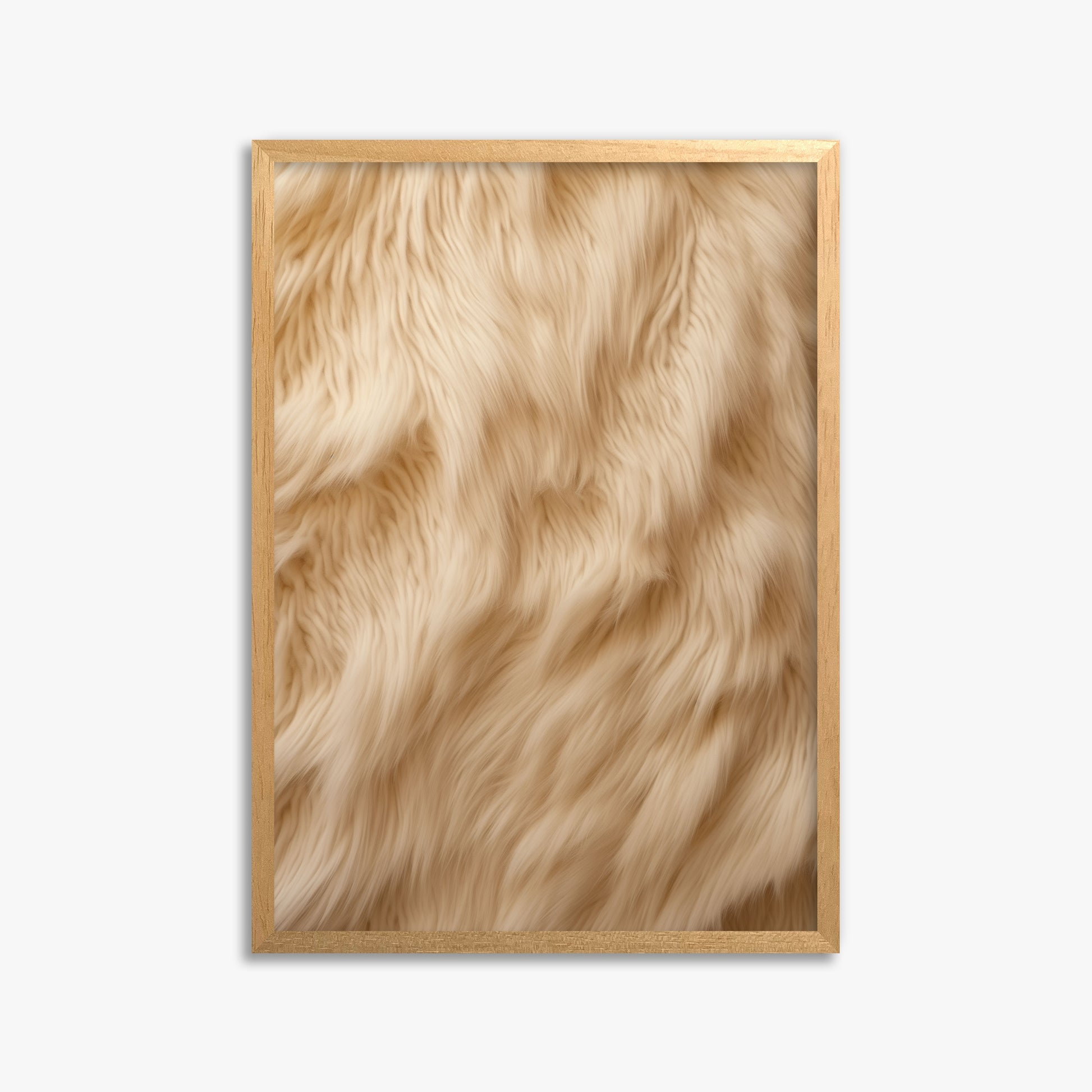 Golden Luxe Fur, 50x70cm Framed Poster With Oak Frame