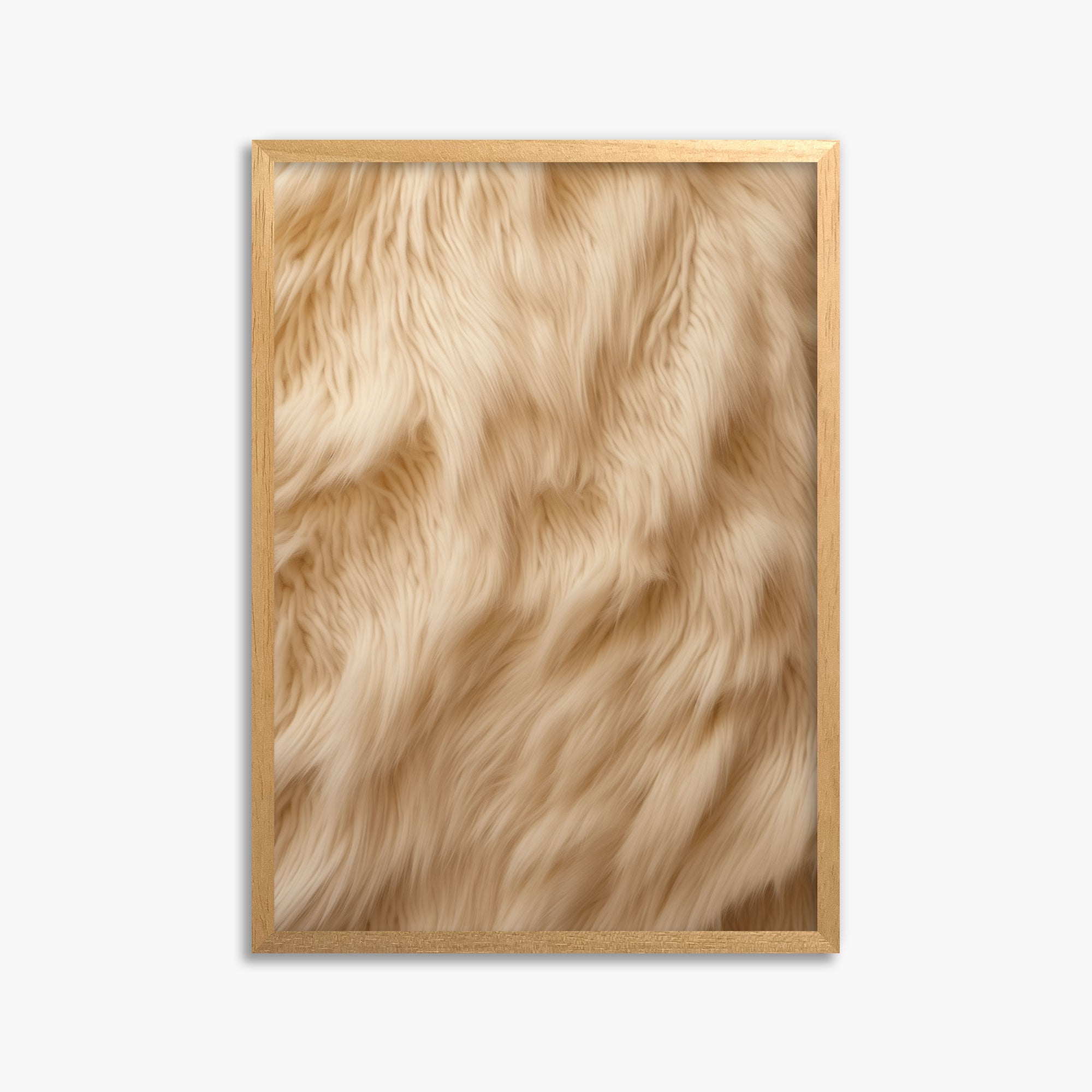 Golden Luxe Fur, 50x70cm Framed Poster With Oak Frame
