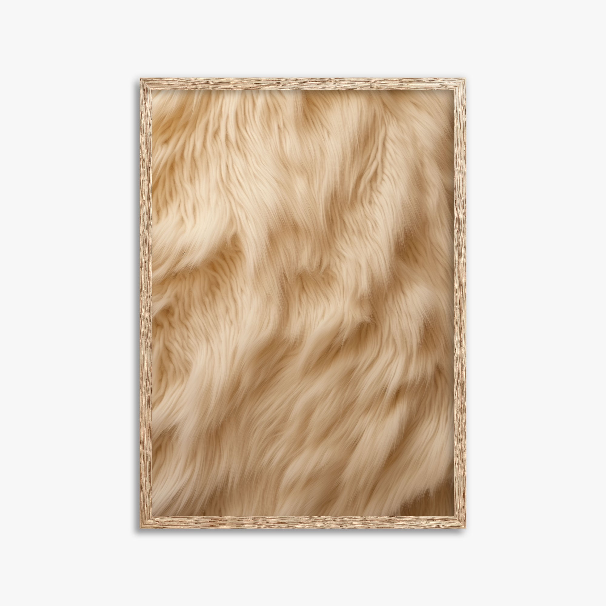 Golden Luxe Fur, 50x70cm Framed Poster With Raw Oak Frame