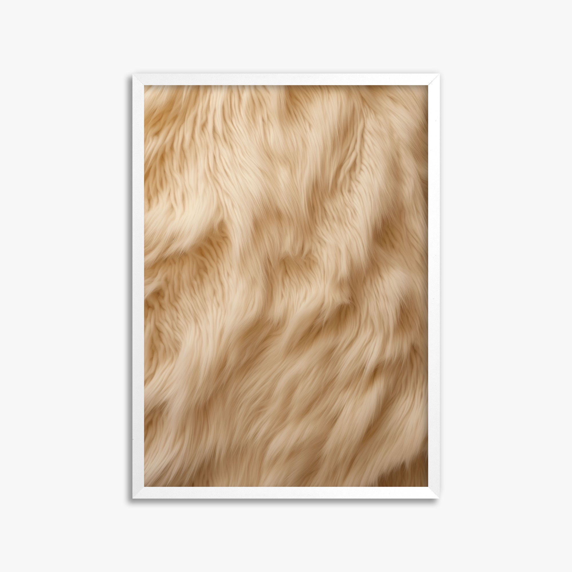 Golden Luxe Fur, 50x70cm Framed Poster With White Frame