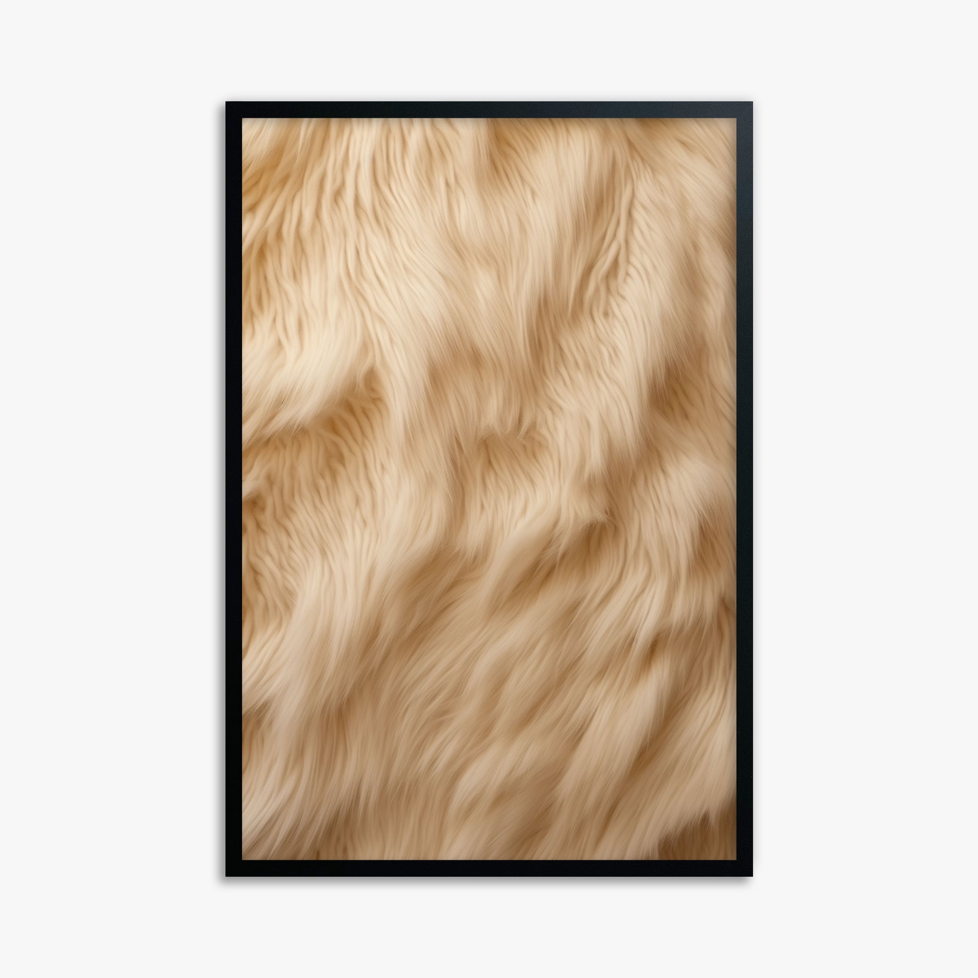Golden Luxe Fur, 61x91cm Framed Poster With Black Frame