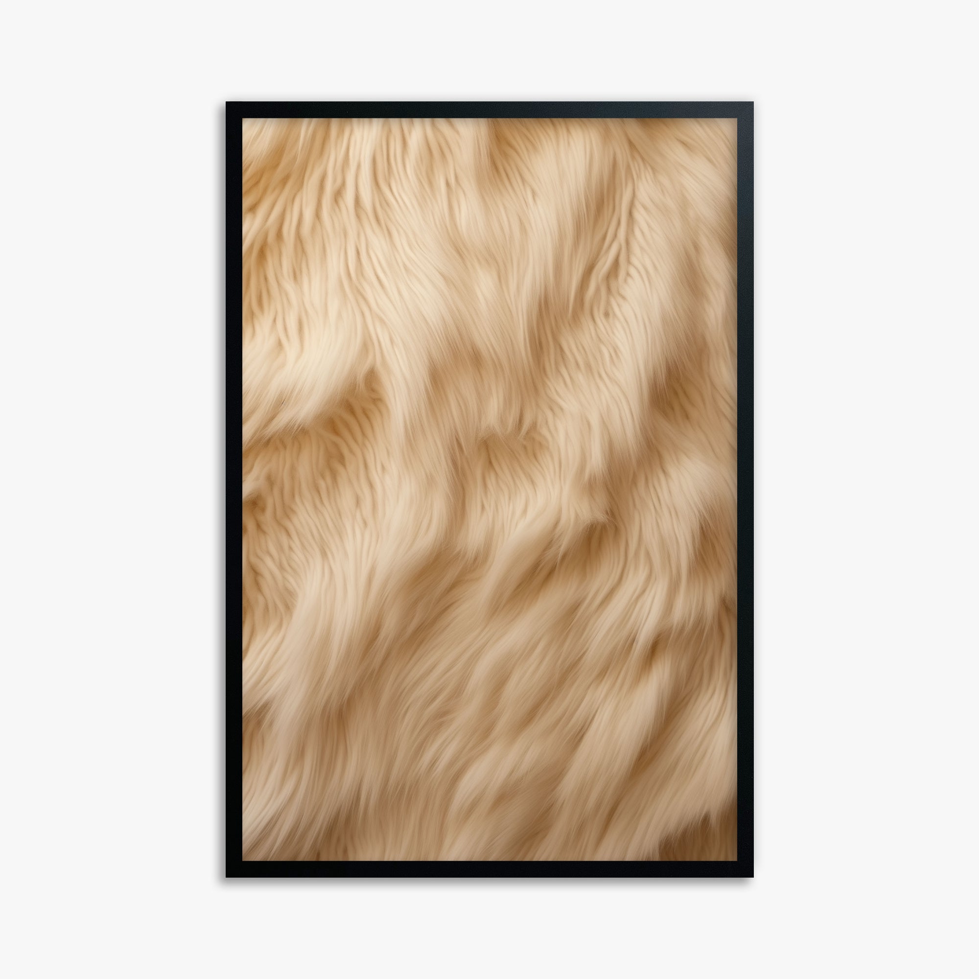 Golden Luxe Fur, 61x91cm Framed Poster With Black Frame