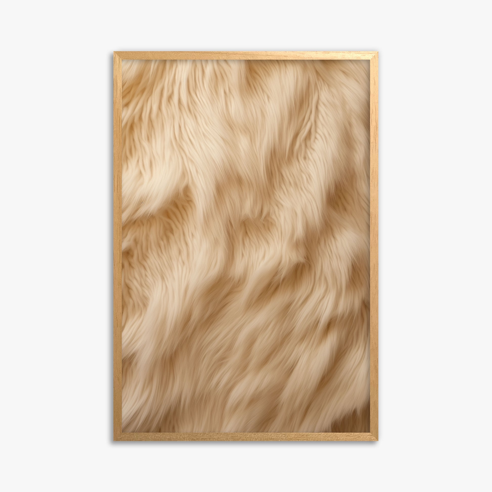 Golden Luxe Fur, 61x91cm Framed Poster With Oak Frame