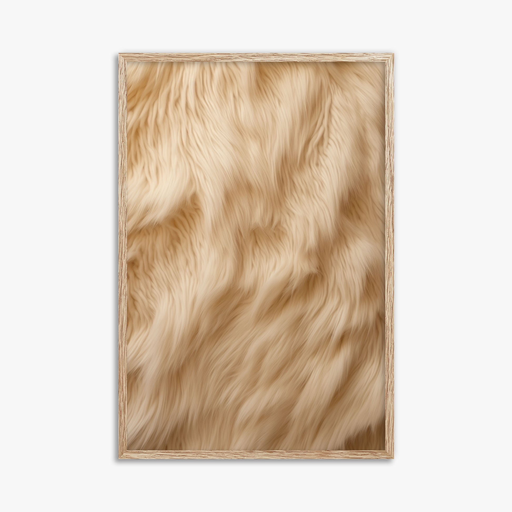 Golden Luxe Fur, 61x91cm Framed Poster With Raw Oak Frame
