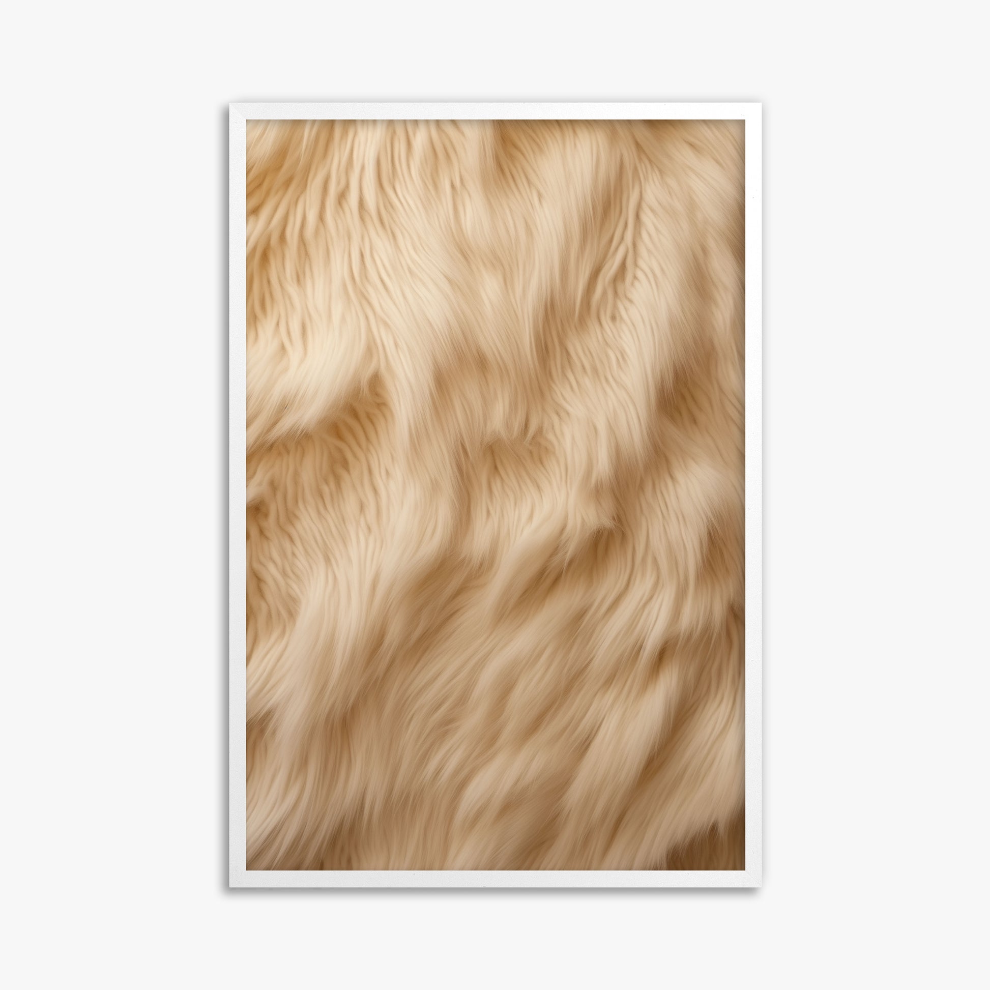 Golden Luxe Fur, 61x91cm Framed Poster With White Frame