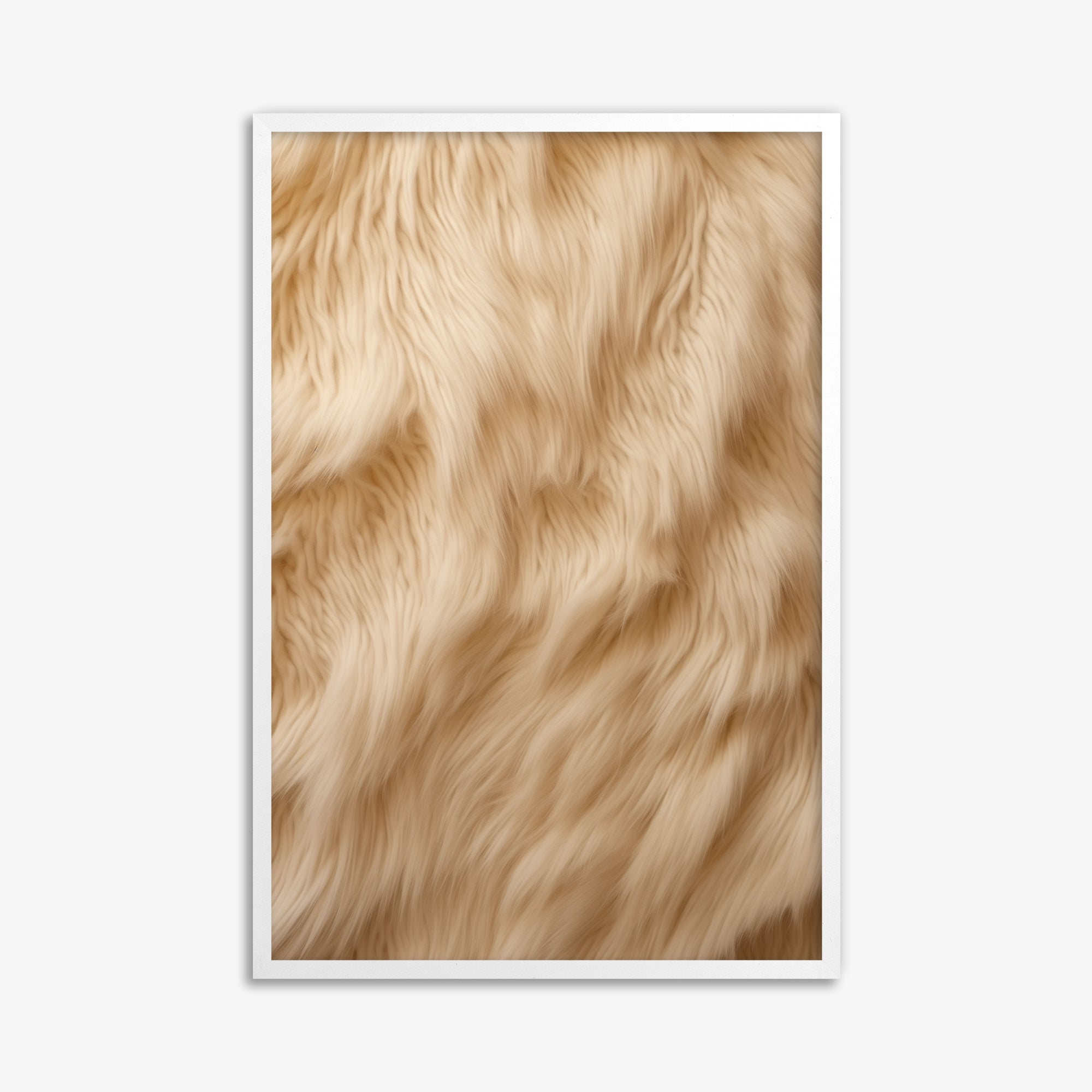 Golden Luxe Fur, 61x91cm Framed Poster With White Frame