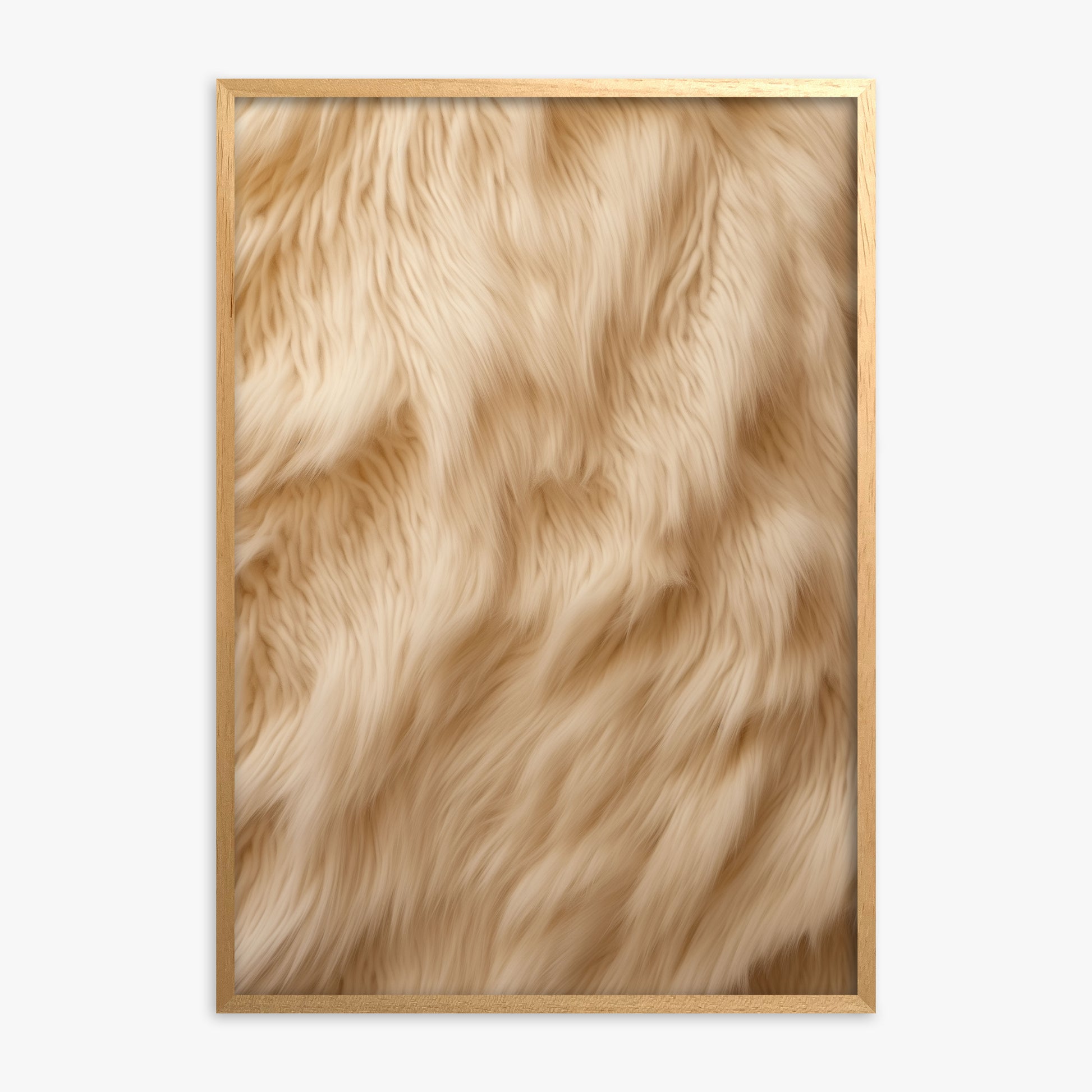 Golden Luxe Fur, Oak Framed Poster With Oak Frame