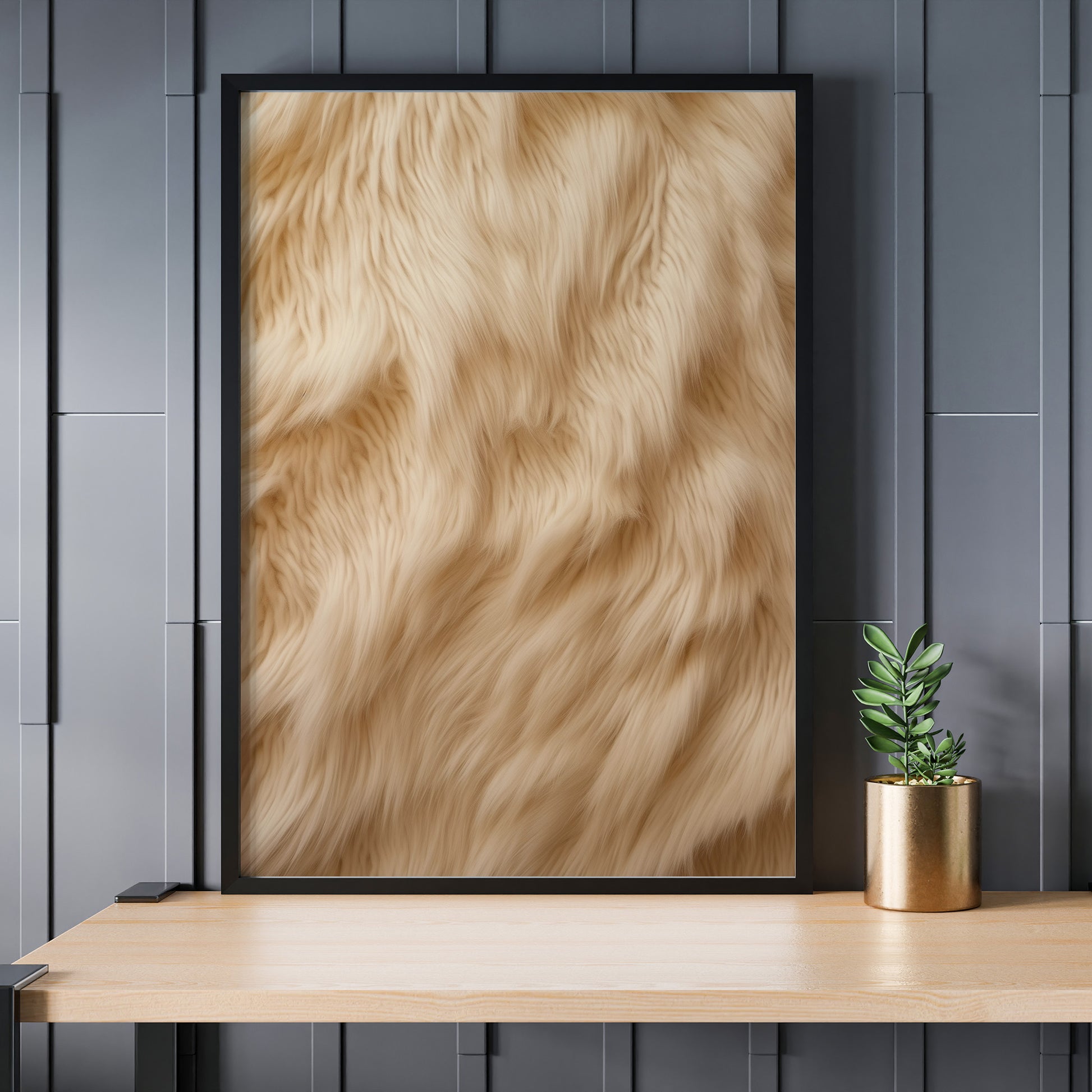Design Concept No. 24 for Golden Luxe Fur Modern Poster Art
